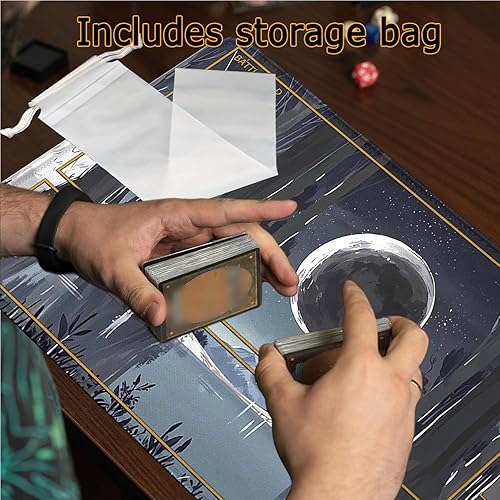 Miniatura 5 de MTG - Tapete de juego TCG, tapete de juego para MTG TCG de 24 x 14 pulgadas, tapete de juego entintado con bolsa de almacenamiento, superficie de