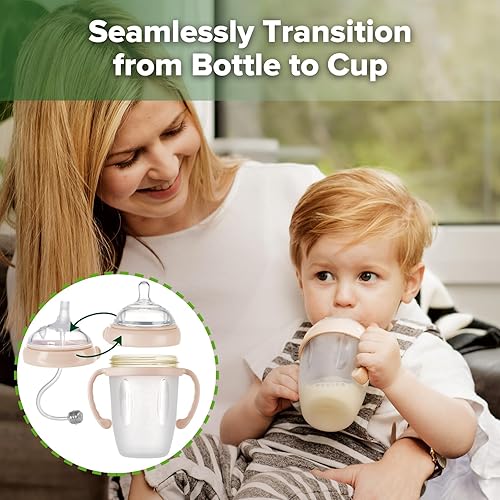 Miniatura 2 de haakaa Vaso con popote con peso para niños de 6 meses en adelante, taza de silicona con popote para bebé, taza de entrenamiento con cepillo