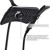 Vista 7 de BRIGHT SHOWERS Cabezal de ducha de alta presión con mano, cabezal de ducha doble de bronce aceitado con rociador de lluvia, ducha de mano