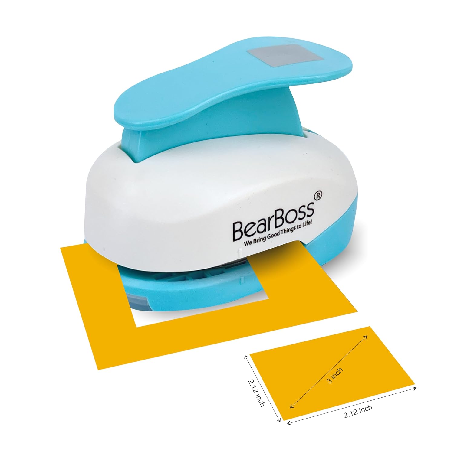 BearBoss 2.15 Inch Square Punch, Hole Punch Shapes, Corner to Corner 3 Inch Paper Punch Set for Scrapbooking Festival Paper Greeting Card DIY Albums Photos