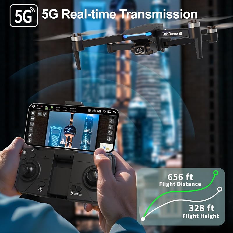 Toladrone TD31GPS GPS Drón 4K Kamerával - 5G FPV Átvitel, Kefementes Motor, Automatikus Visszatérés Funkció, Kezdőknek és Haladóknak