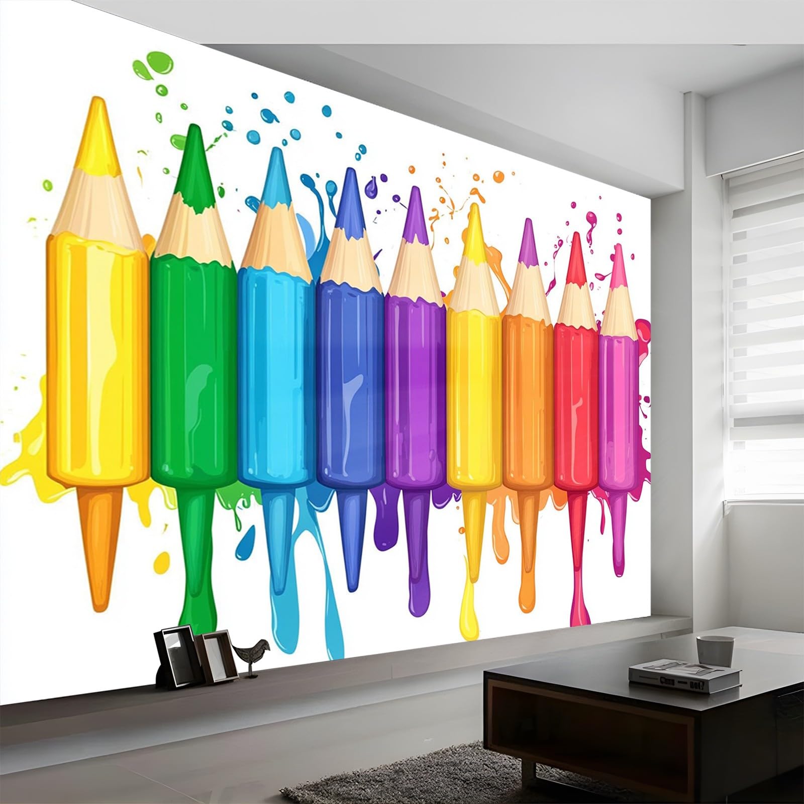 Sztuka nowoczesna kolorowa farba ołowiana krople tła motyw 3D fototapeta 400 x 280 cm kolor niebieski tkany wysokiej jakości fototapeta - sypialnia salon plakat dekoracja naklejki plakat wystrój
