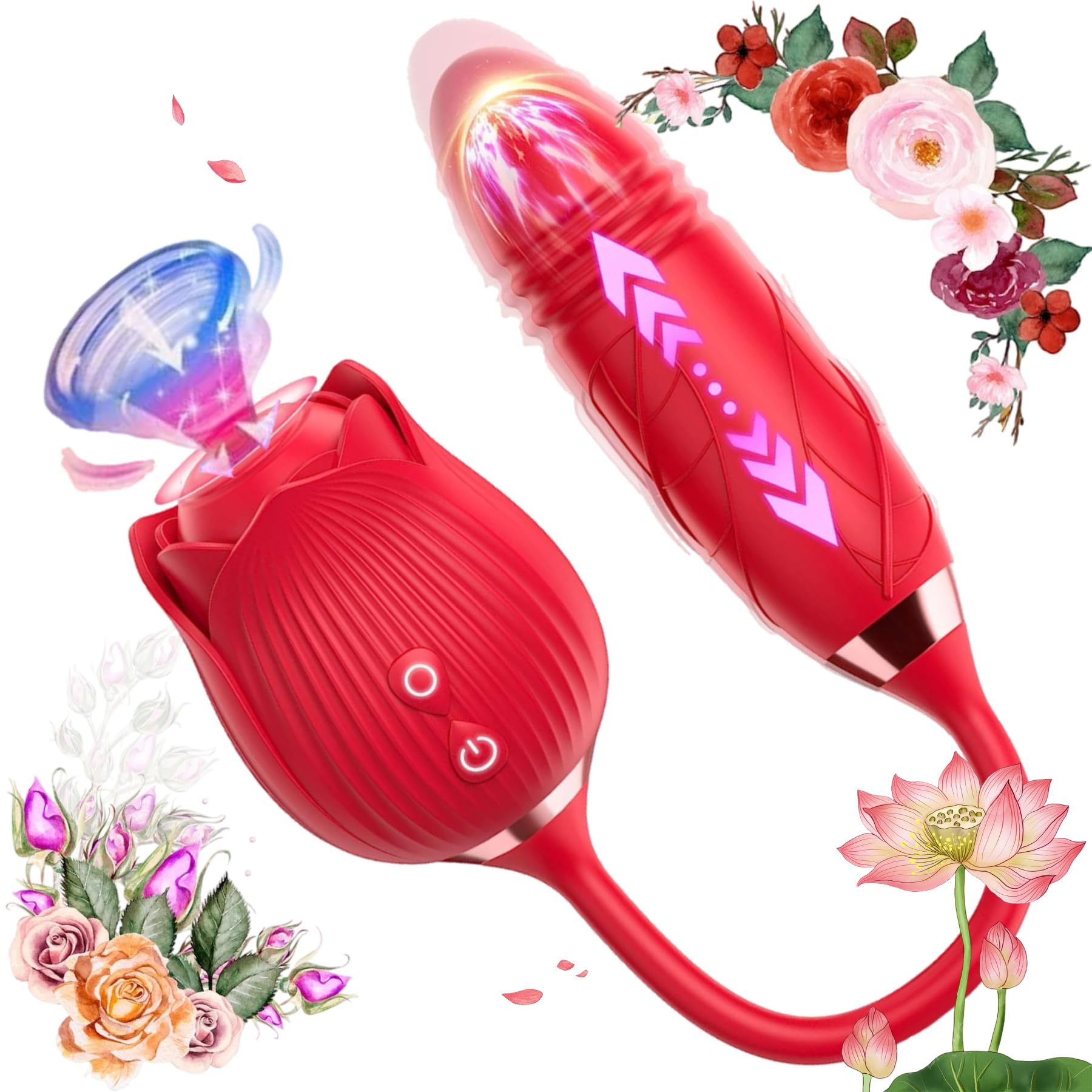 Portable Rose Adult Tool for Women,Upgrade 2025 Newly Portable Stimulator for Women 10 Speed Tools Gift Washable Adult Toys Holiday Gifts (red)