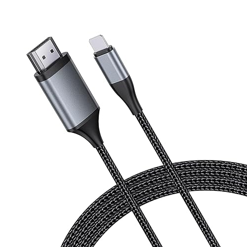 Miniatura 1 de Cable HDMI para iPhone, cable convertidor HDMI de 6.6 ft, teléfonopadpod a TV, cable de conexión HDMI, OS 11, 12, 13, 14, salida de TV de YouTube,