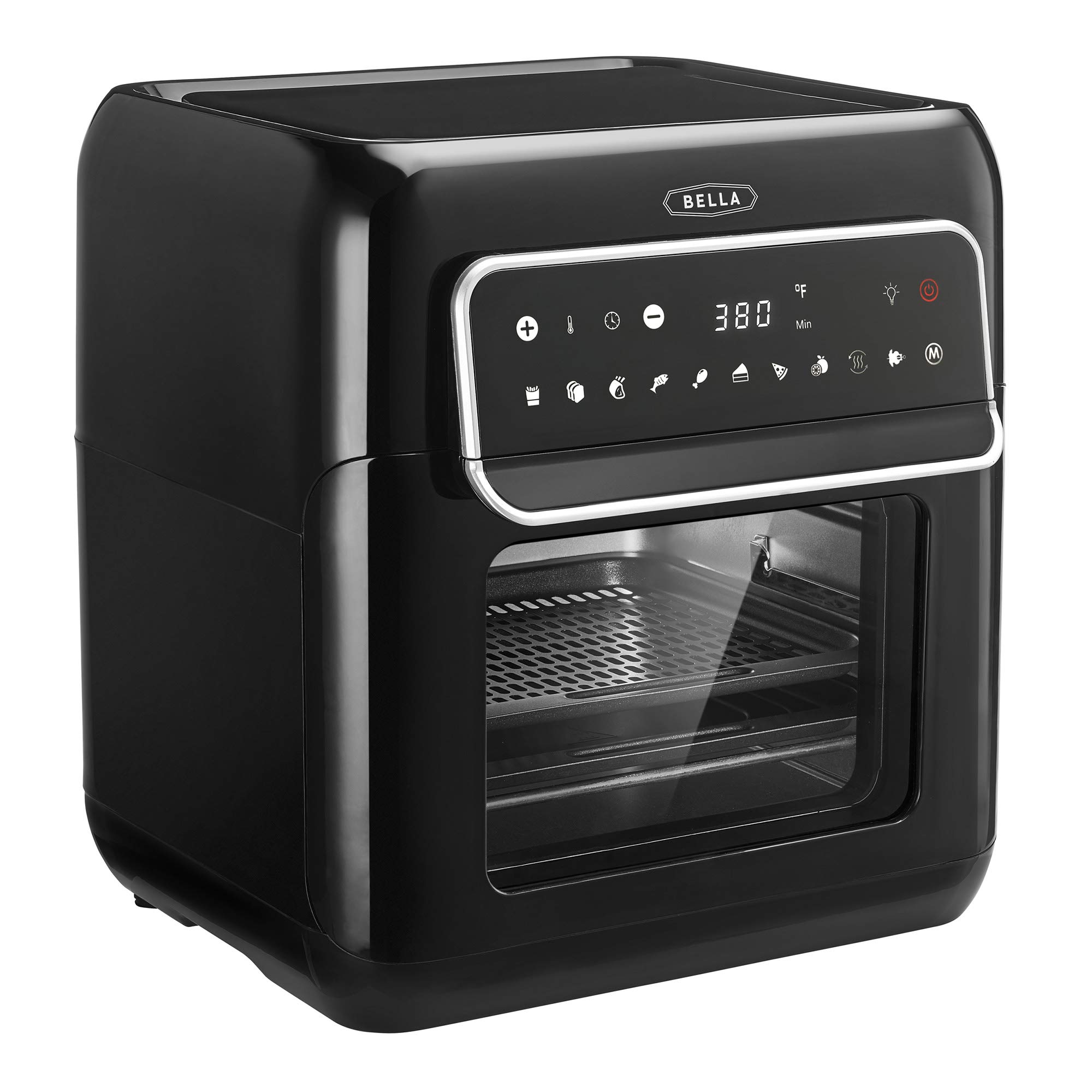 BELLA (14754) 10 Liter Air Convection Fryer Oven Dehydrator with Accessories Bundle, Black