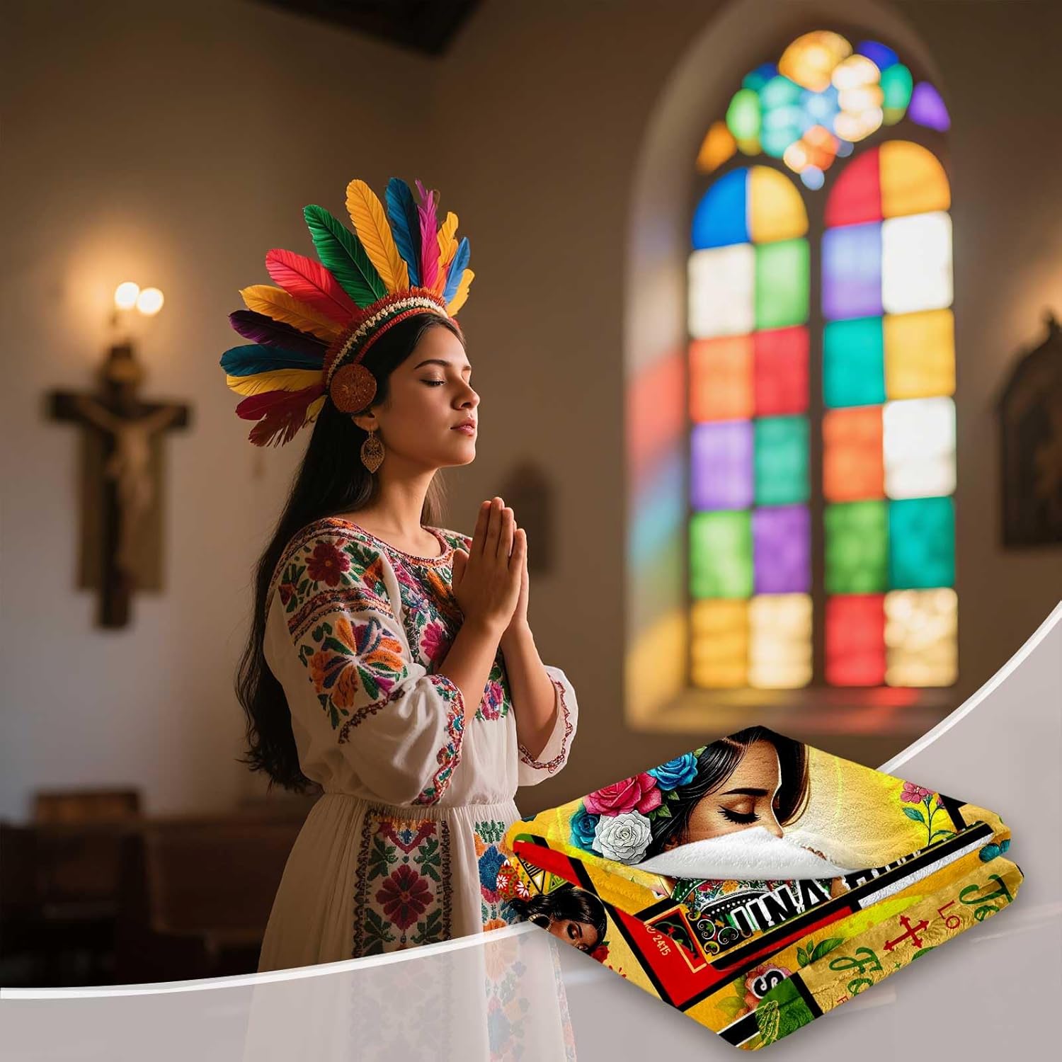 Mexican American Christian Blanket for Women in Spanish, Regalos Cristianos para Mujer en Español Blanket 60" X 50", Religious Gifts for Woman - Image 2