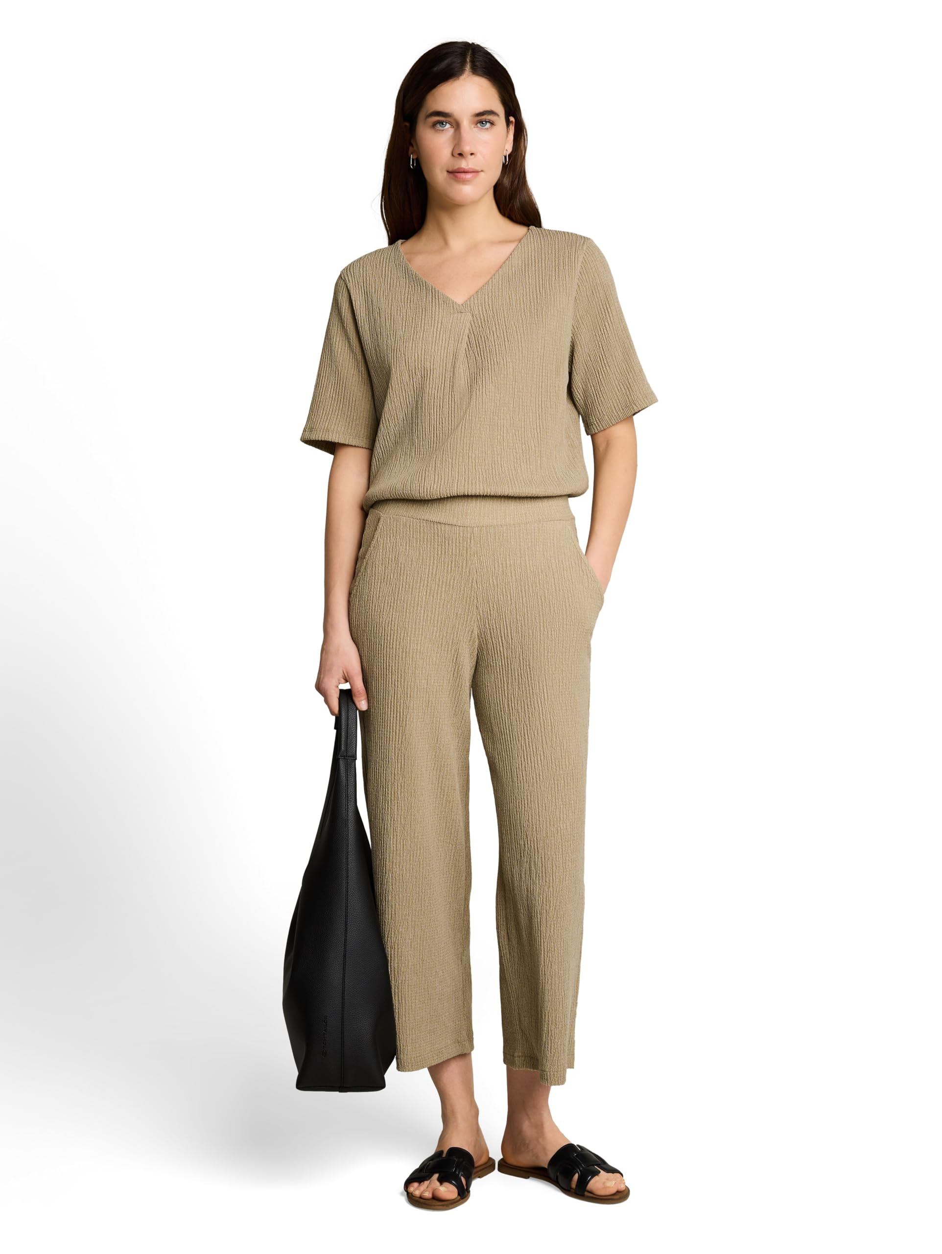 Tom Tailor Damen Crinkle Culotte Hose 1052140