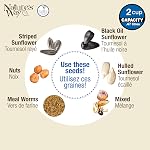 Nature's Way Win-3 Clear View Window Bird Feeder with Strong Suction Cups, Transparent Outdoor Wild Bird Seed Feeder and Décor, 2 Cup Capacity, Clear, 6.75”H x 9.25”W x 5”D