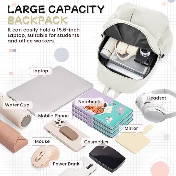 HYC00 School Backpack Womens, Causal Travel School Bags 14 Inch Laptop Backpack for Teenage Girls Lightweight Rucksack Water Resistant Bookbag College Boys Men Work Daypack