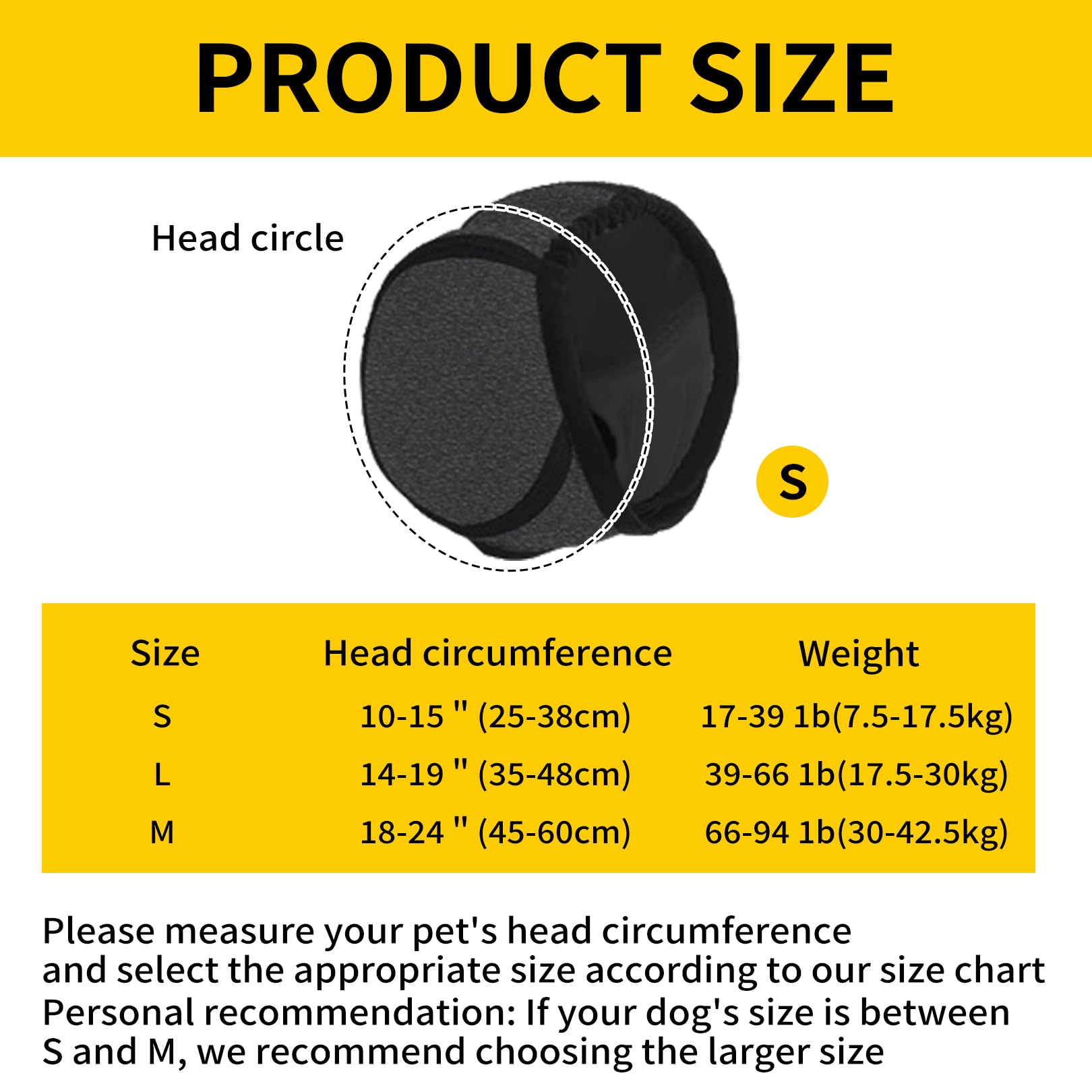 Keltra Dog Ear Muffs Noise Protection Waterproof Dog Ear Covers for Grooming Adjustable Pet Cats Dogs Calming Hood Pet Snood Swim Ears Protectors for Noise Anxiety Thunder Fireworks Swimming Bath (M) - Image 2