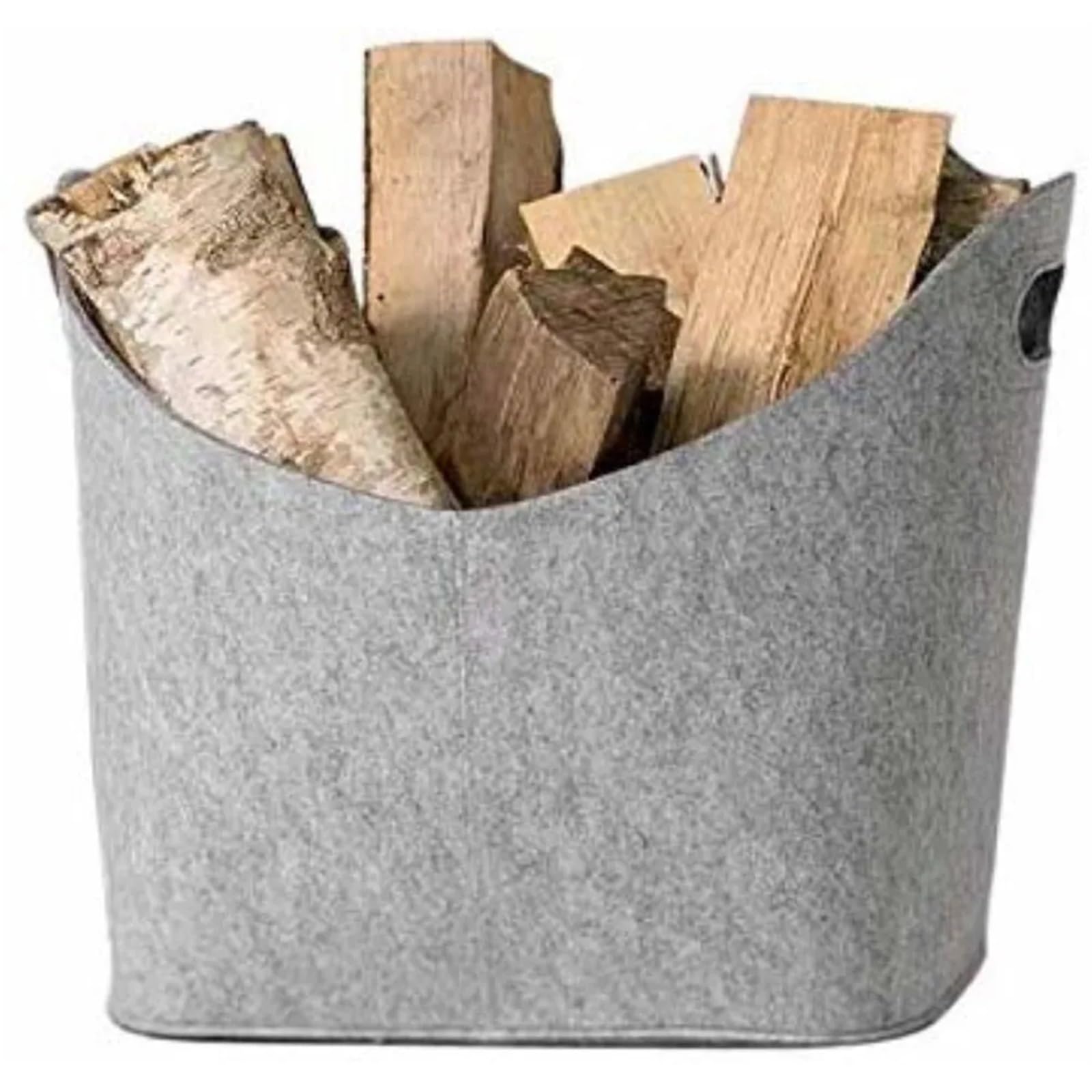 Filzholz-Aufbewahrungskorb, Brennholz-Filzkorb, Filz-Aufbewahrungskorb mit Griff, faltbar(Gray)