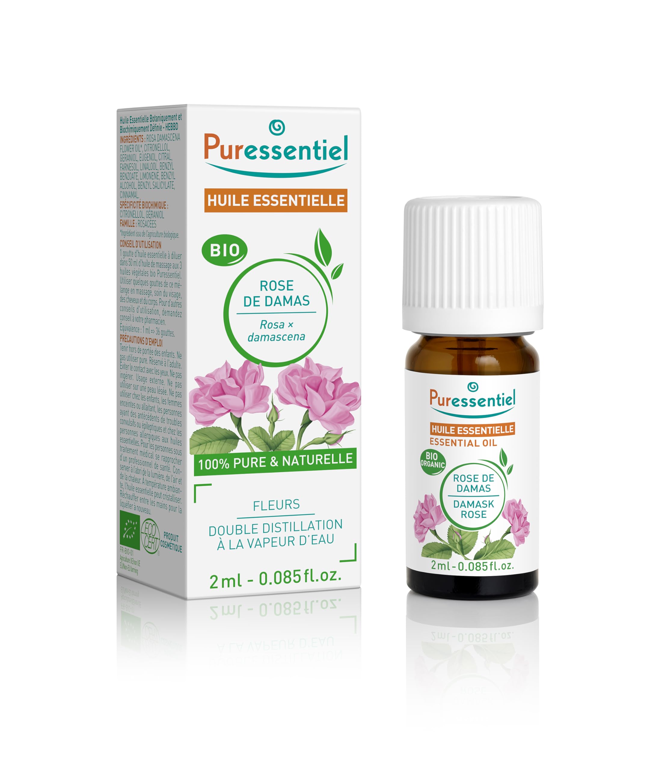 Puressentiel Organic Damask Rose Essential Oil (Rosa x Damascena) 2l