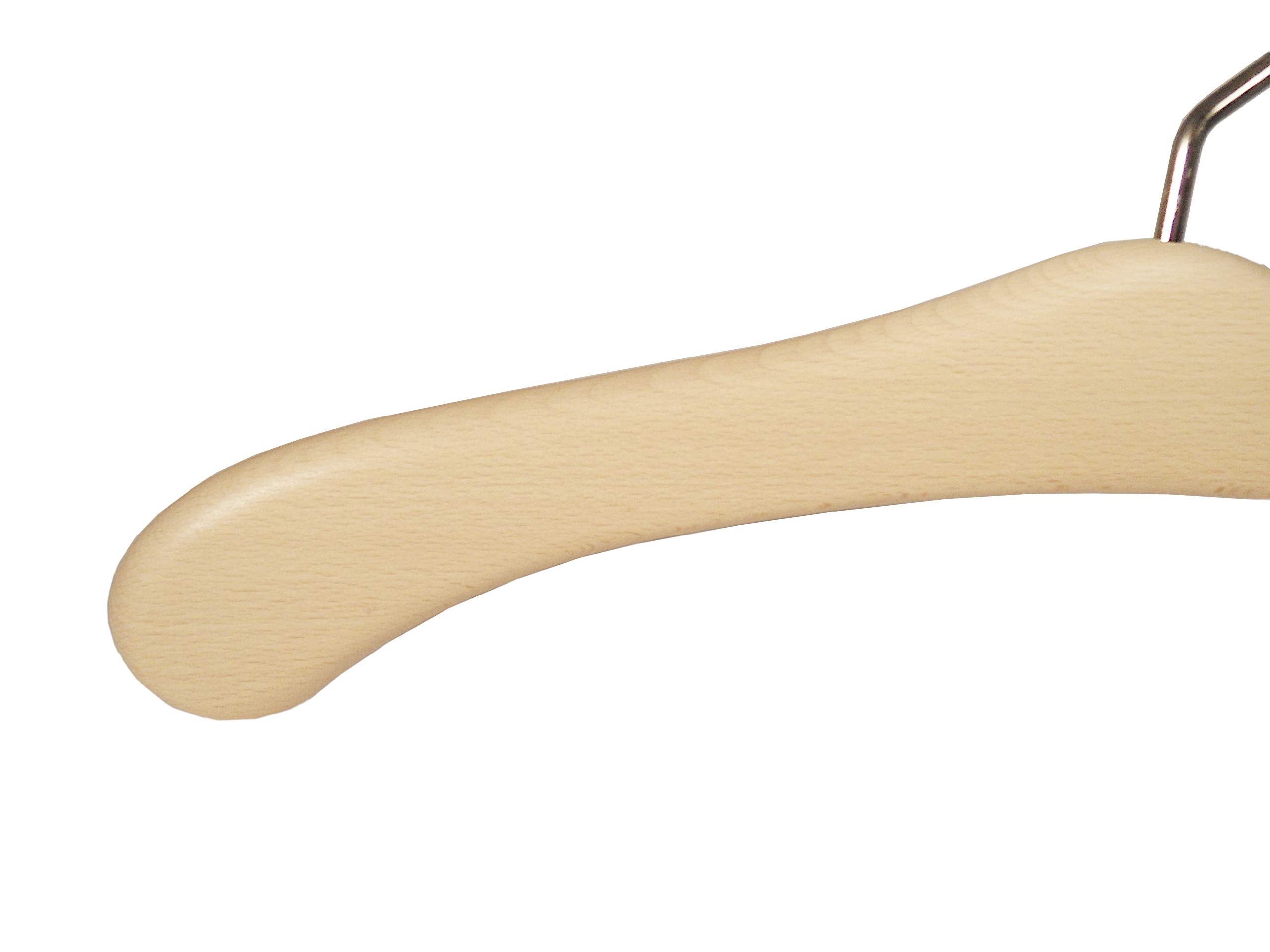 Garderobenbügel aus Vollholz, Rom, Kleiderbügel aus Holz, 45cm, Natur, 5 Stück