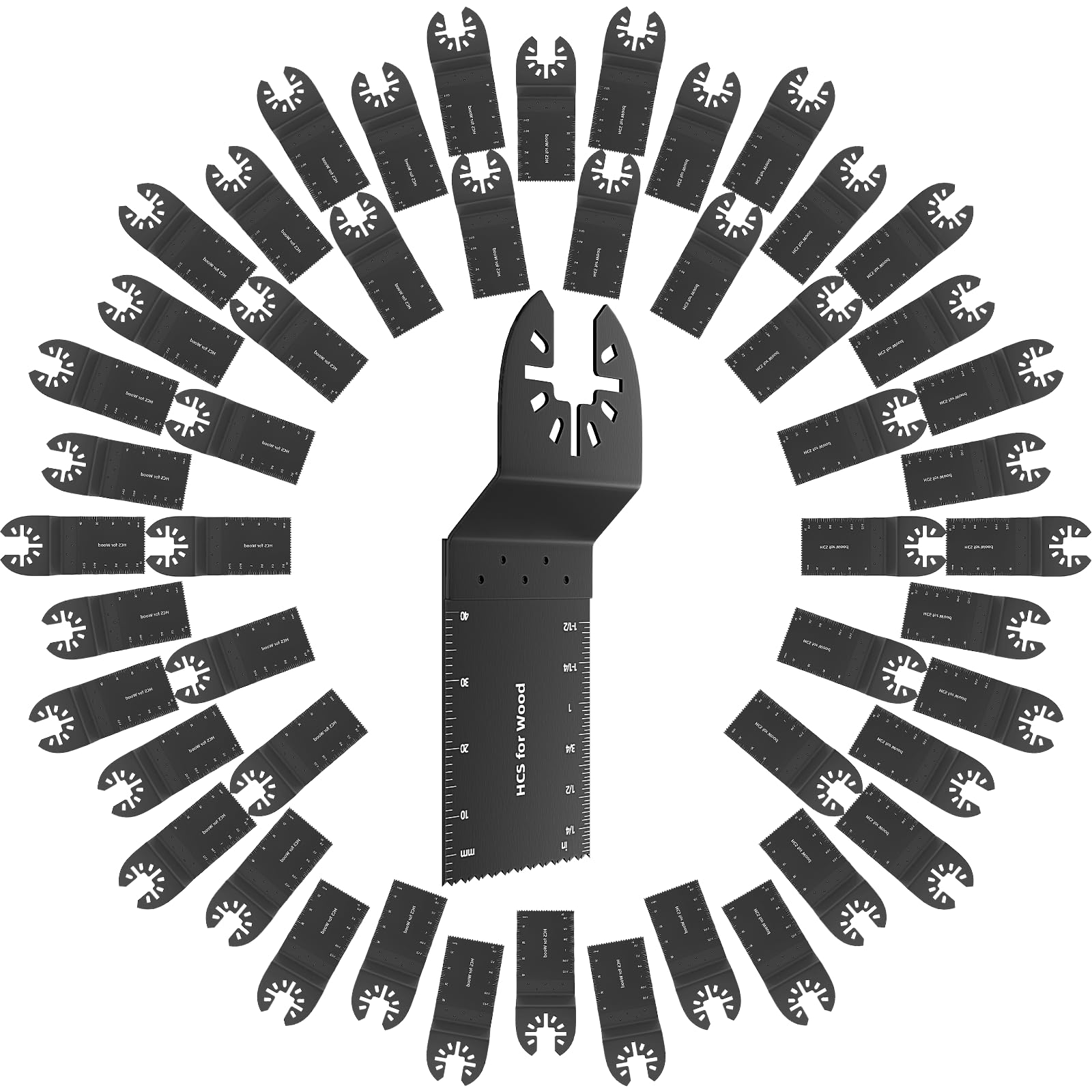 50Pcs Multi Tool Blade Professional Oscillating Saw Blade for Wood/Plastic/Metal Multi-Tool Quick Release Compatied with Dewalt,Bosch,Makita,Ryobi,Fein,Milwaukee