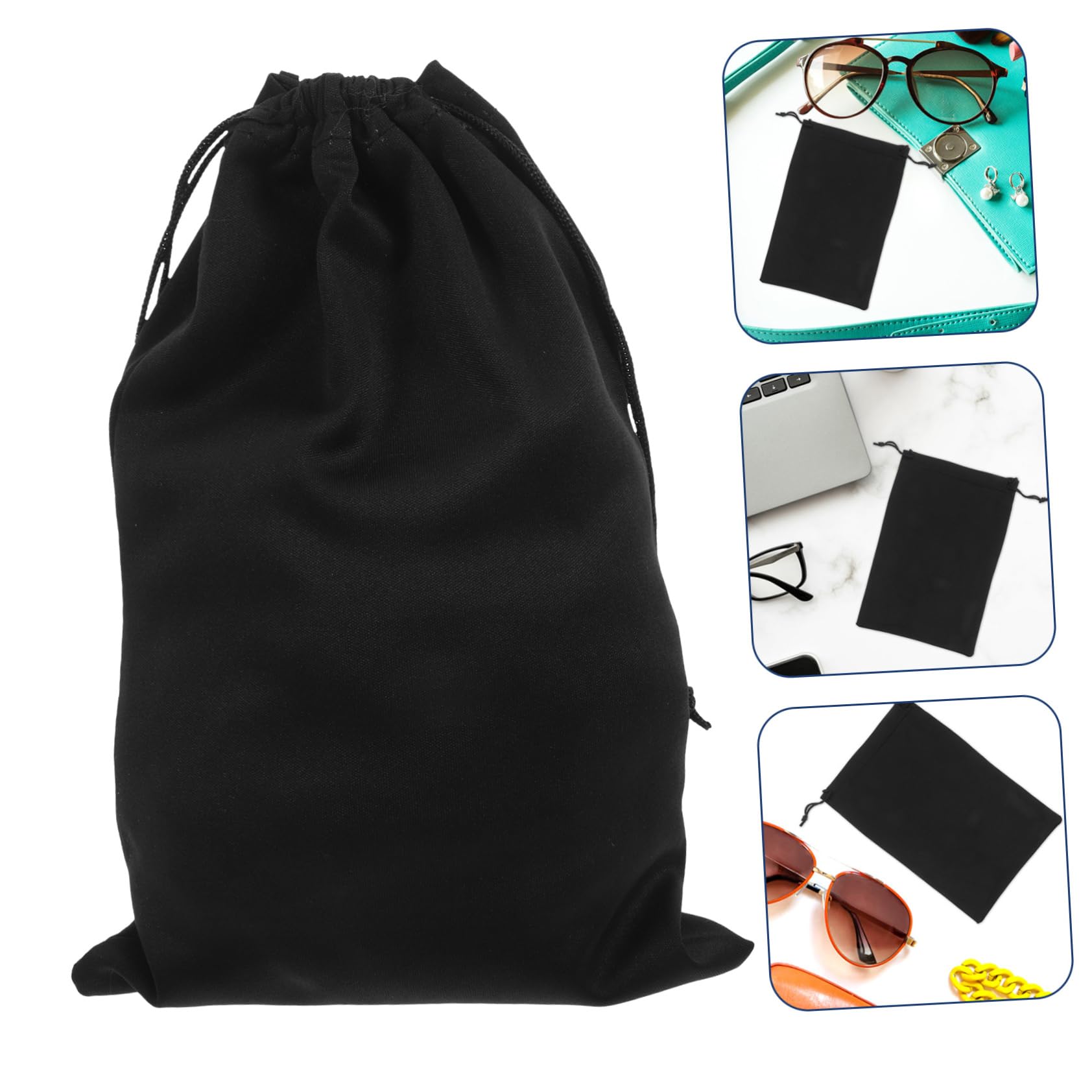 Abaodam 10 Pièces à Cordon Pour De Ski Pochette De Rangement Pour Lunettes De Neige De Pour Lunettes De Neige Lunettes De Ski Snowboard Black Flanelle