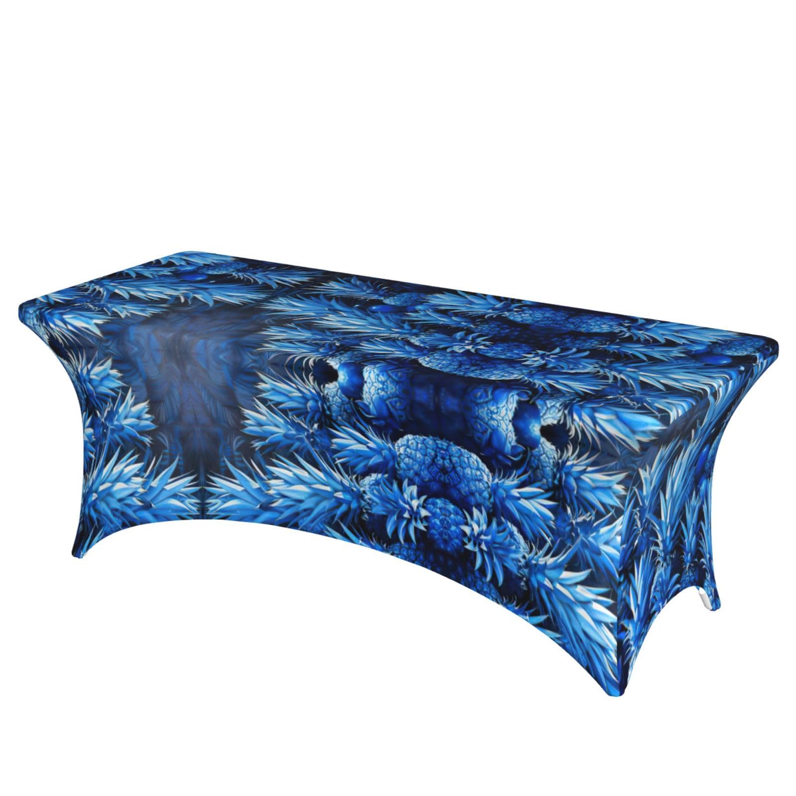 Nappe extensible imprimé ananas bleu nappe de protection pour banquet de prestige