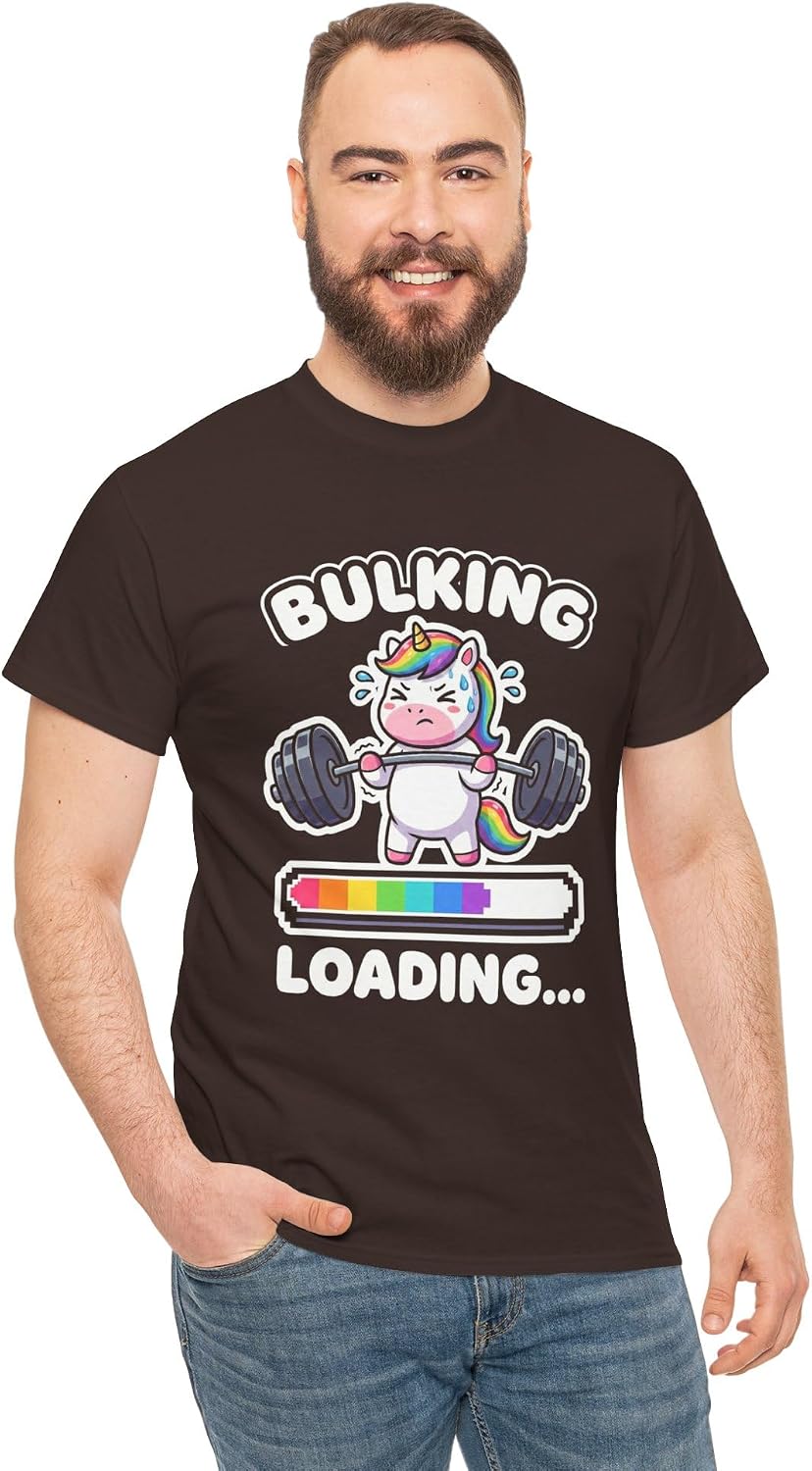 Funny Bulking Season Unicorn Weightlifting Gym Humor Graphic Workout Fitness Motivation Powerlifting Muscle Building Gains Dark Chocolate