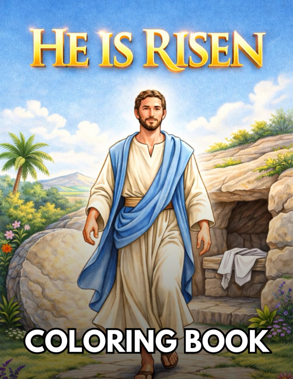 HE IS RISEN: Easter Sunday coloring book.