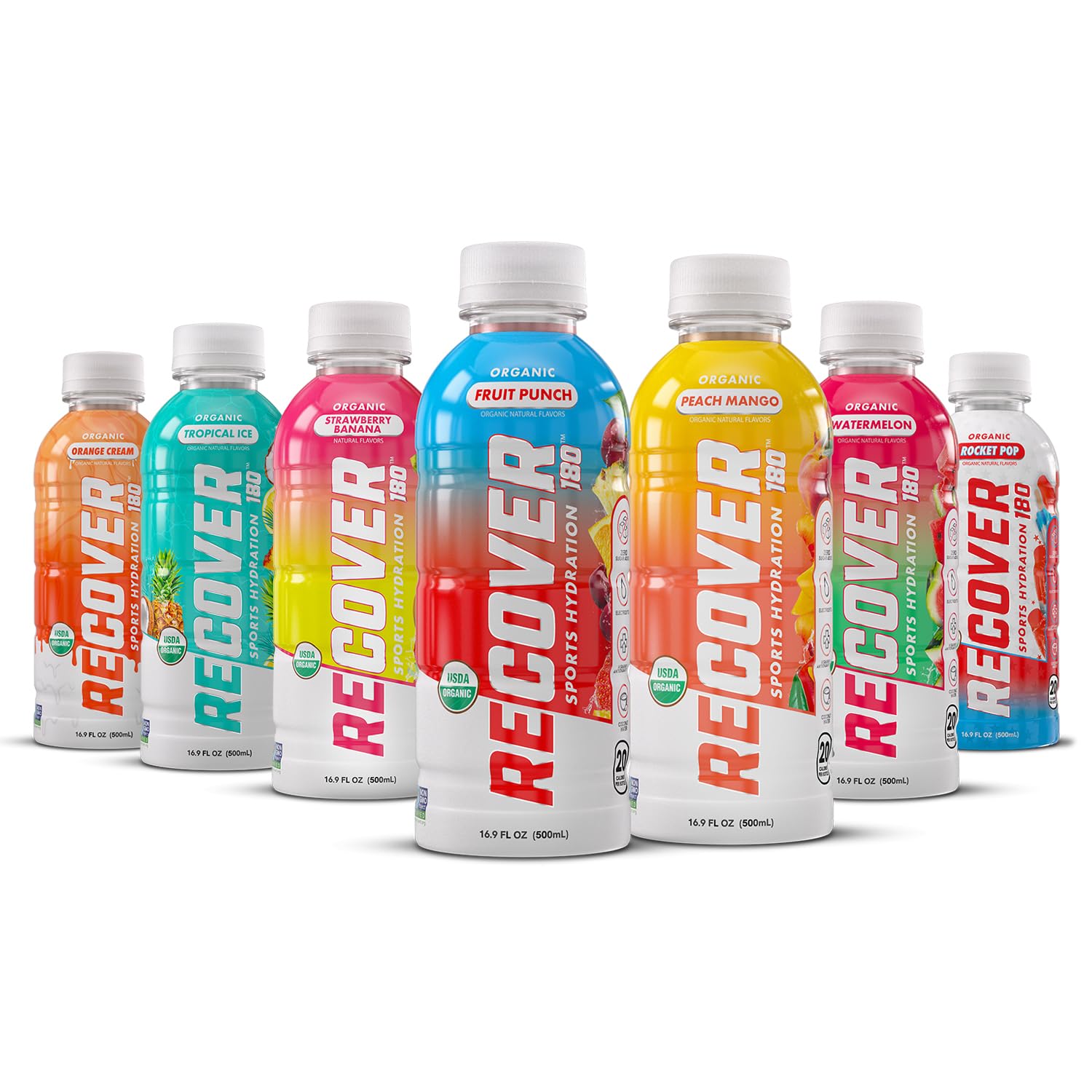 Organic Sports Hydration Drink, No Sugar Added, 20 Calorie Sports Beverage, Organic Flavors With Vitamins, Potassium-Packed Electrolytes (16.9 Fl Oz (Pack of 12), Variety Pack)