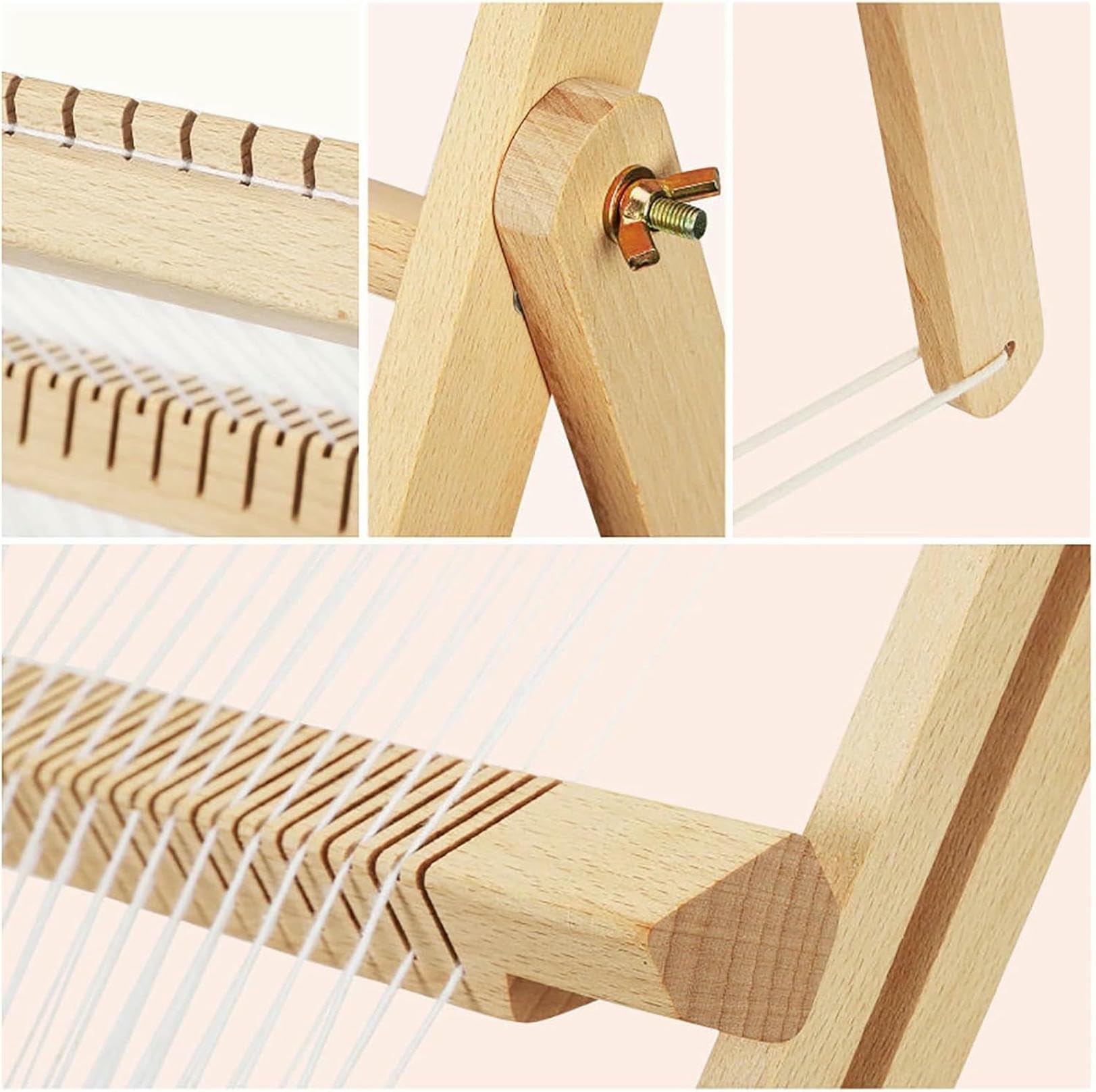 DIY-Handstrickwebmaschine aus Holz, Multi-Craft entwickelt Kreativität, Webrahmen-Webstuhl, Web-Strickwebstuhl-Set mit Ständer für Anfänger, Kinder