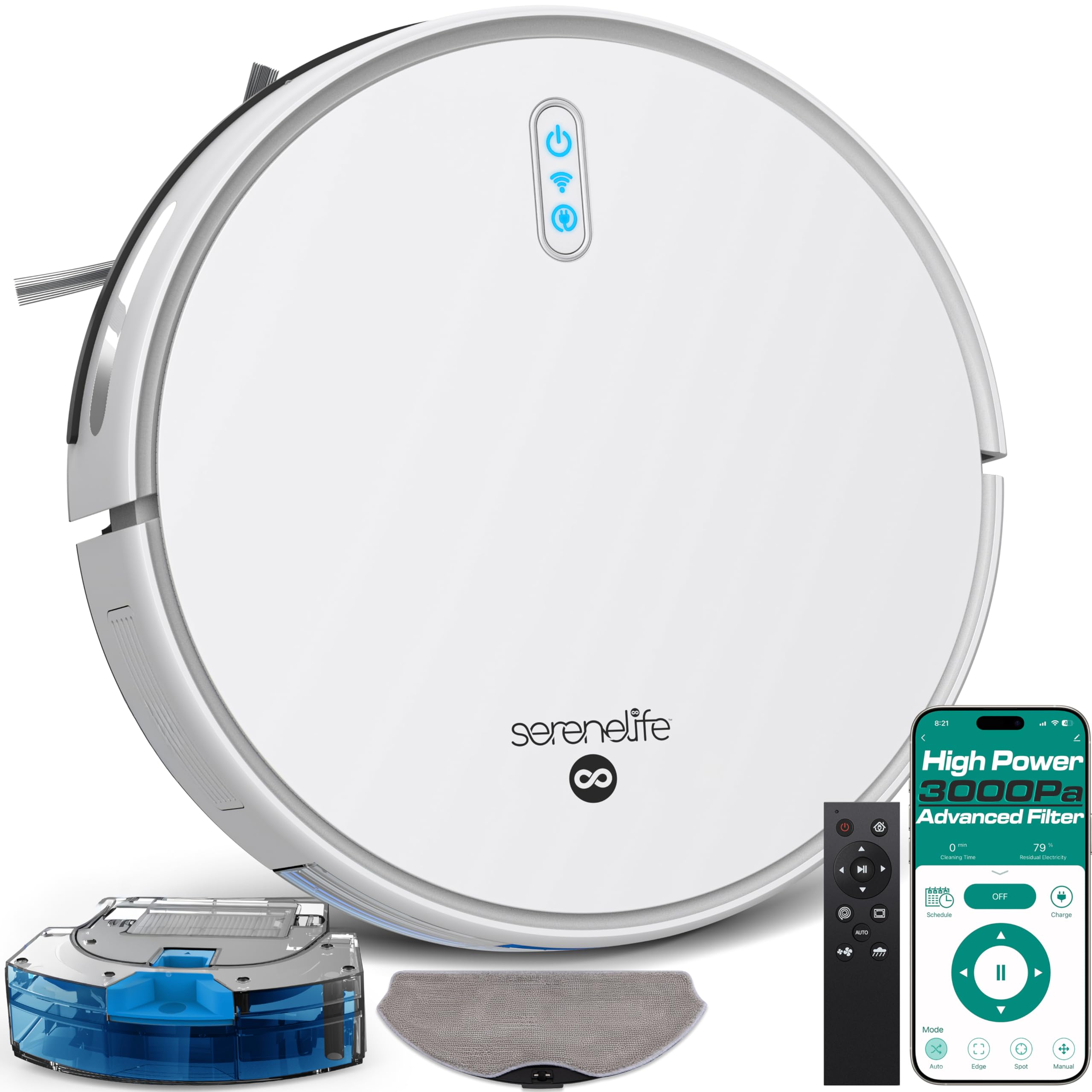 SereneLife Robot Vacuum Cleaner and Mop Combo