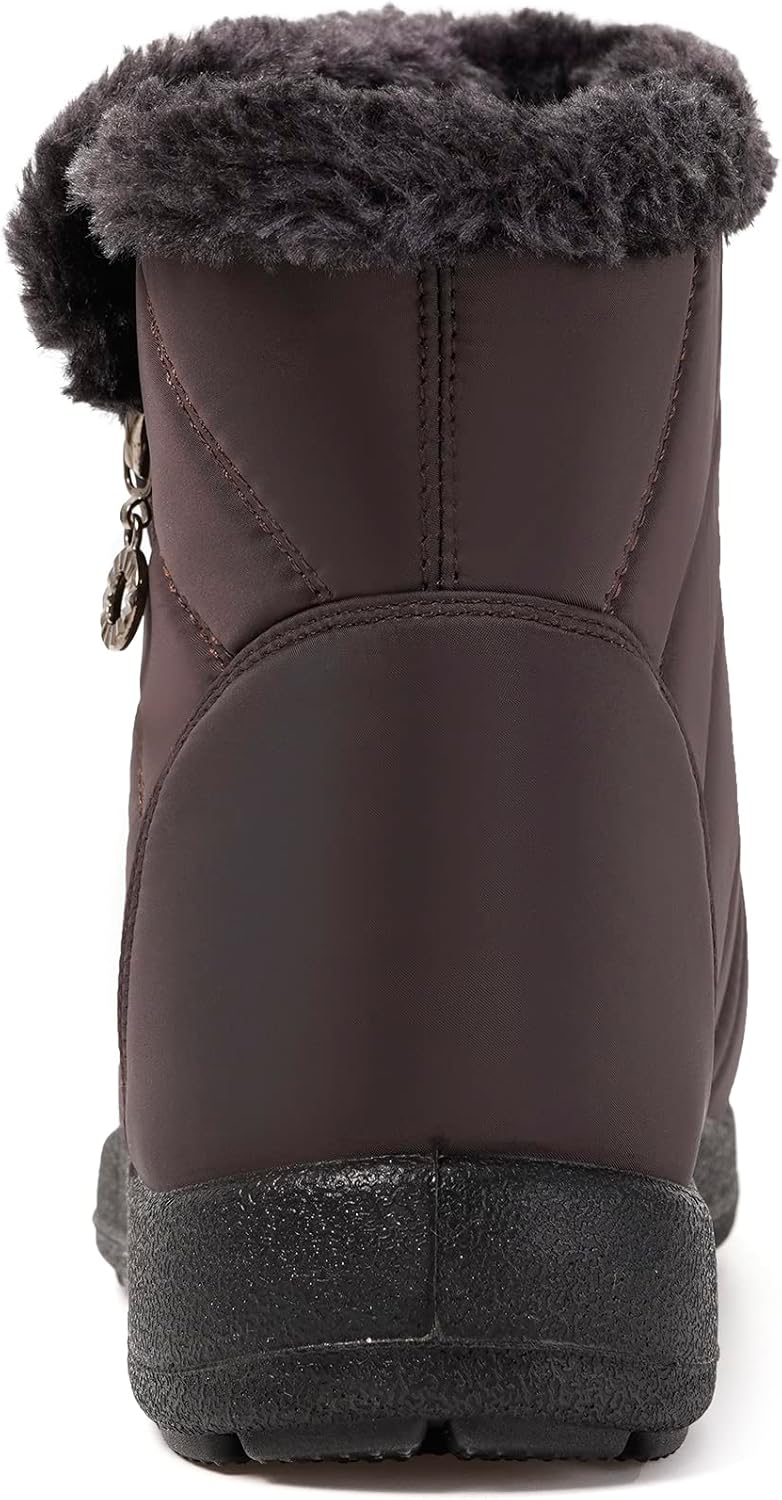 Hsyooes Womens Warm Fur Lined Winter Snow Boots Waterproof Ankle Boots Outdoor Booties Comfortable Shoes for Women - Image 4