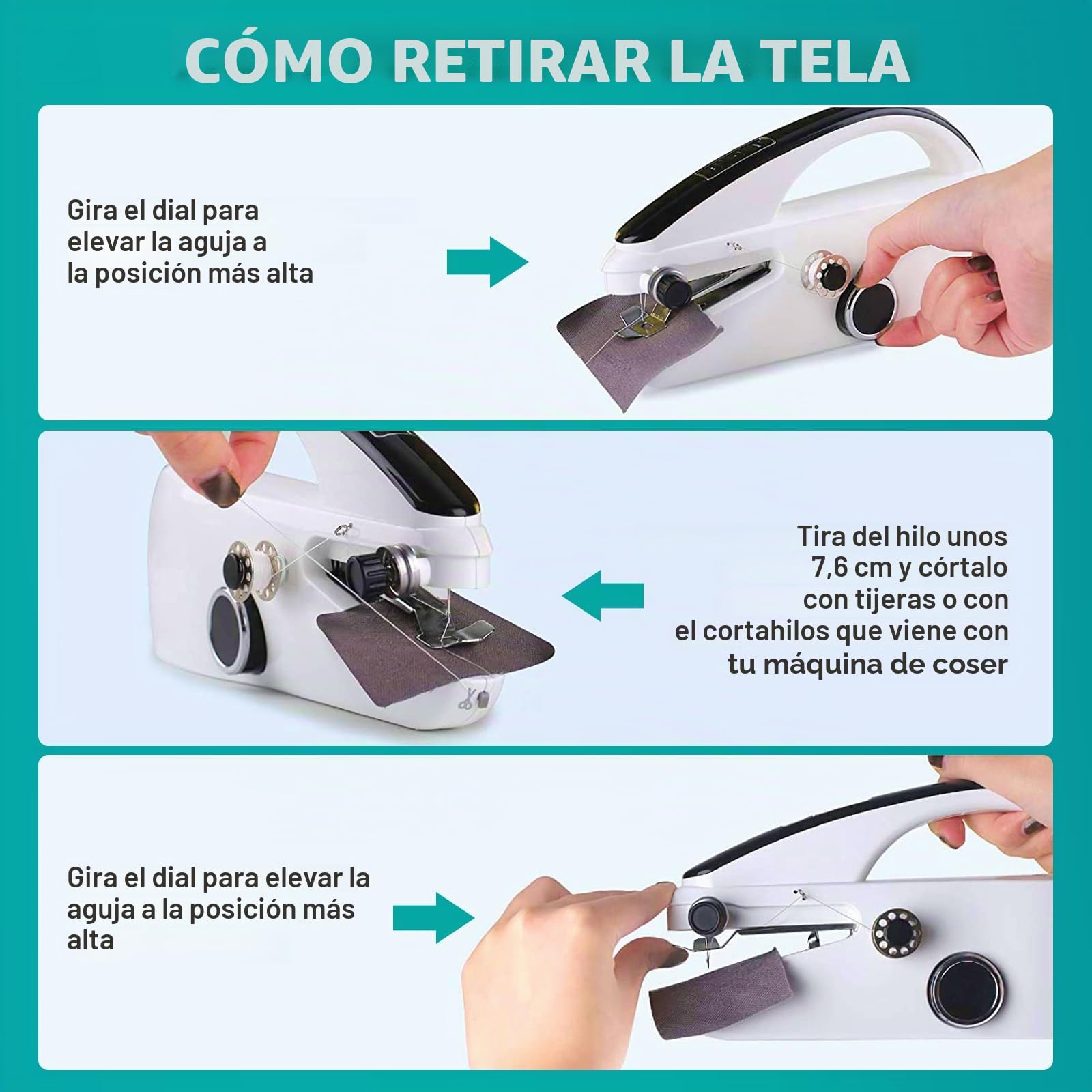 MáQuina De Coser A Mano, Mini MáQuina De Coser EléCtrica PortáTil Con Accesorios De Costura, FáCil De Usar Y RáPida De Coser, Adecuada Para Ropa, Telas, Cutains, Viajes A Casa