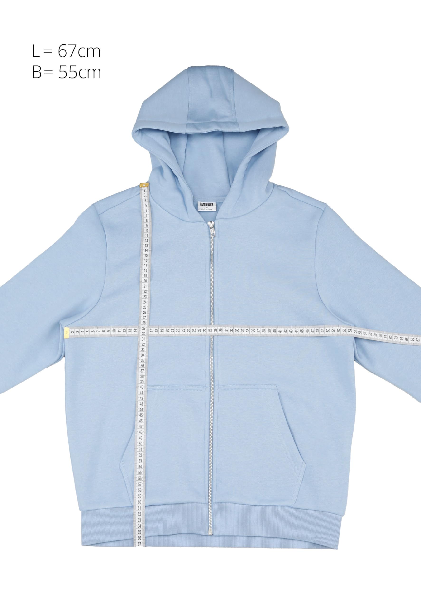 Urban Classics Damska bluza z kapturem, puszysta bluza z kapturem, z zamkiem b?yskawicznym, lu?ny krój, Powderblue, M
