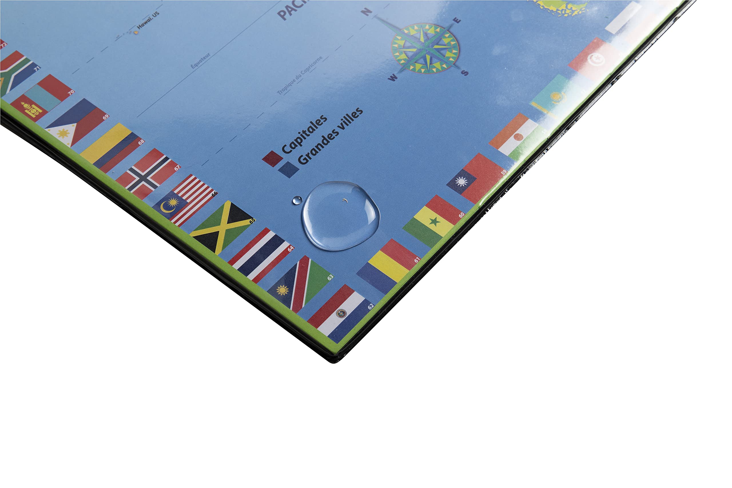 Exacompta Sous-main carton rigide rembordé PVC 37,5 x 57,5 cm monde