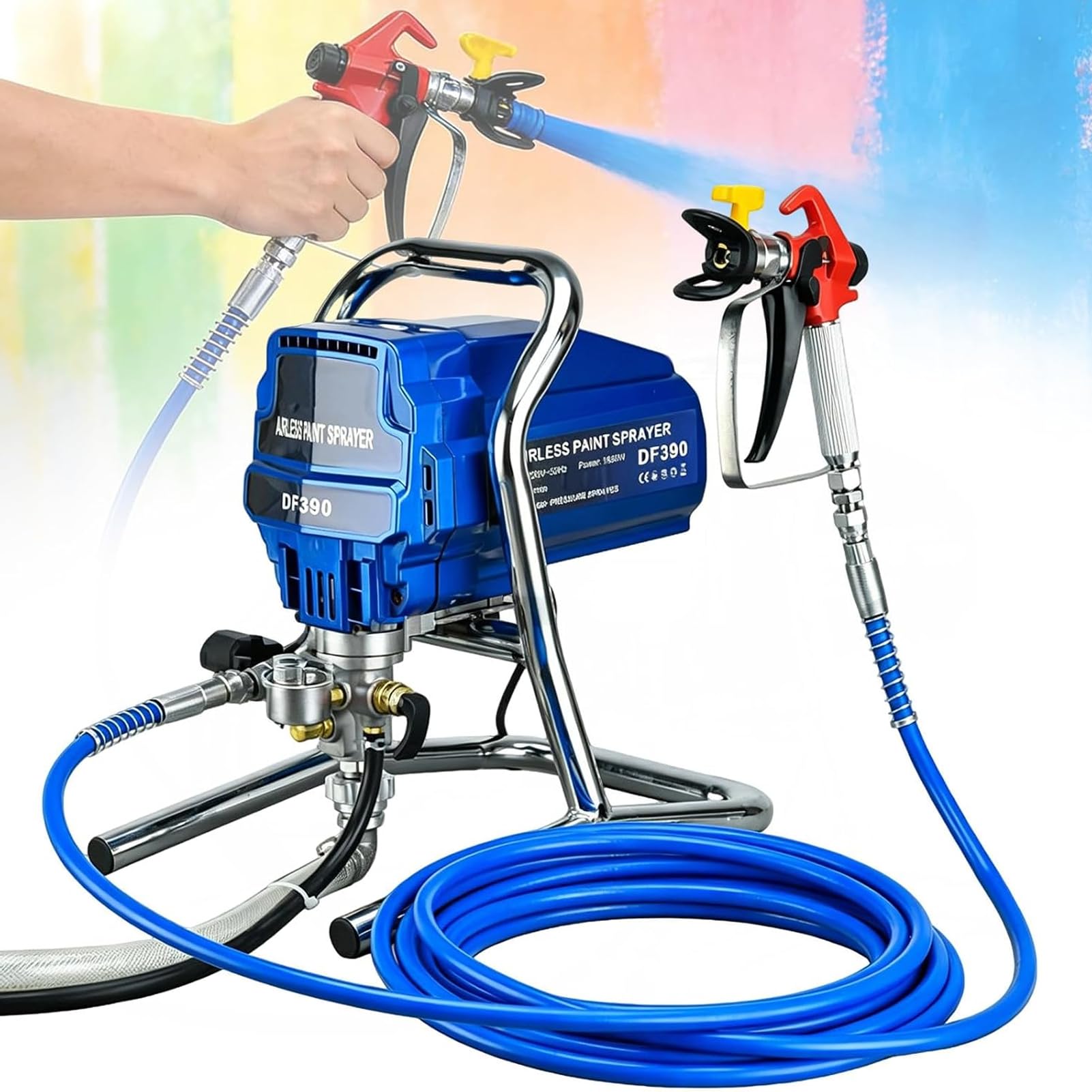 LYJIANGXIN 1800W Airless Paint Sprayer Kit for House Painting, DIY Beginners' Choice, Lightweight Design, Quick Clean for Home Interior and Exterior Furniture and Fences