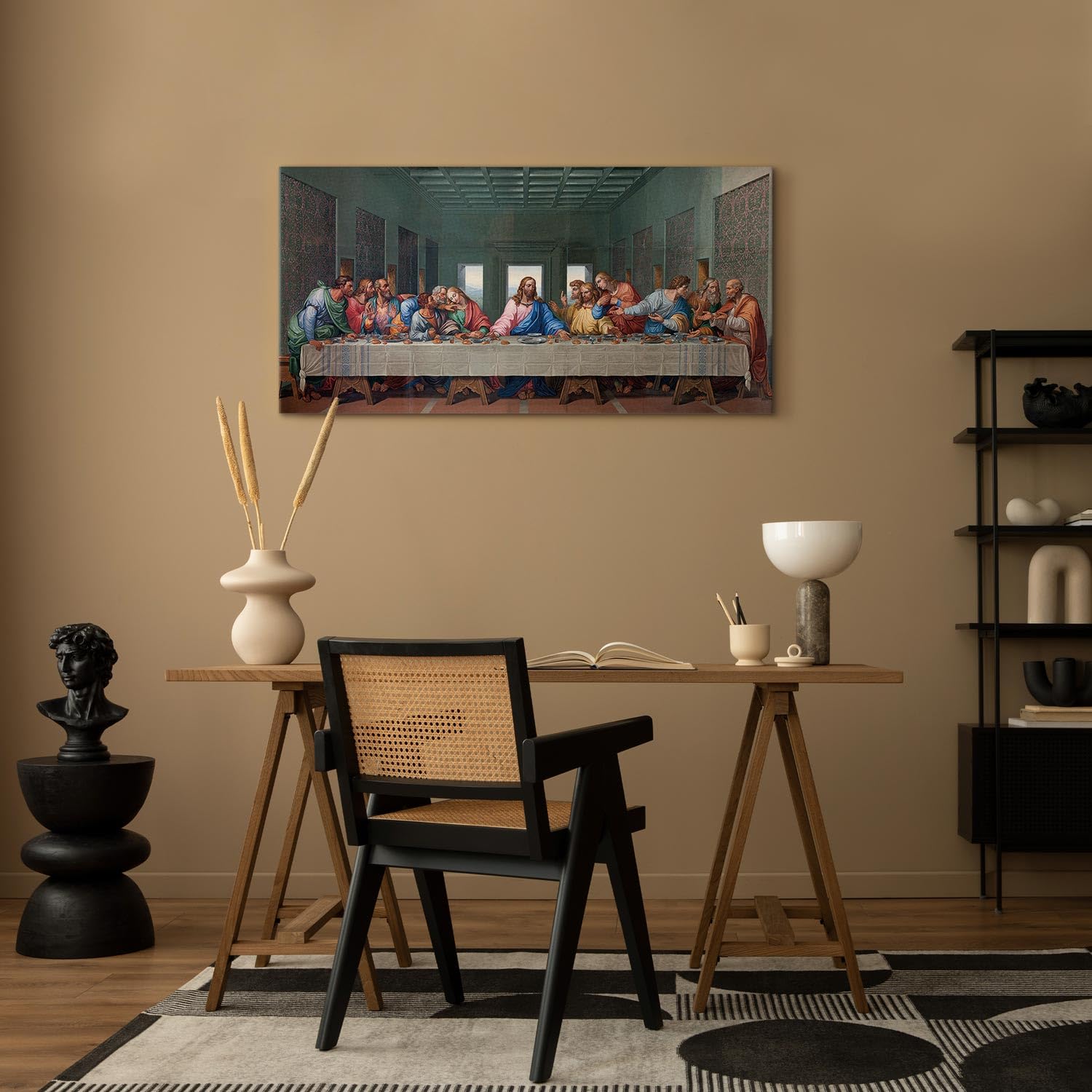 murando - Quadro Fonoassorbente Ultima Cena 140x70 cm 1 Pezzo - Canvas - Quadri Acustici XXL Grandi - Pannelli Fonoassorbenti Decorativi - Decorazione da Parete Soggiorno - n-B-10022-b-a