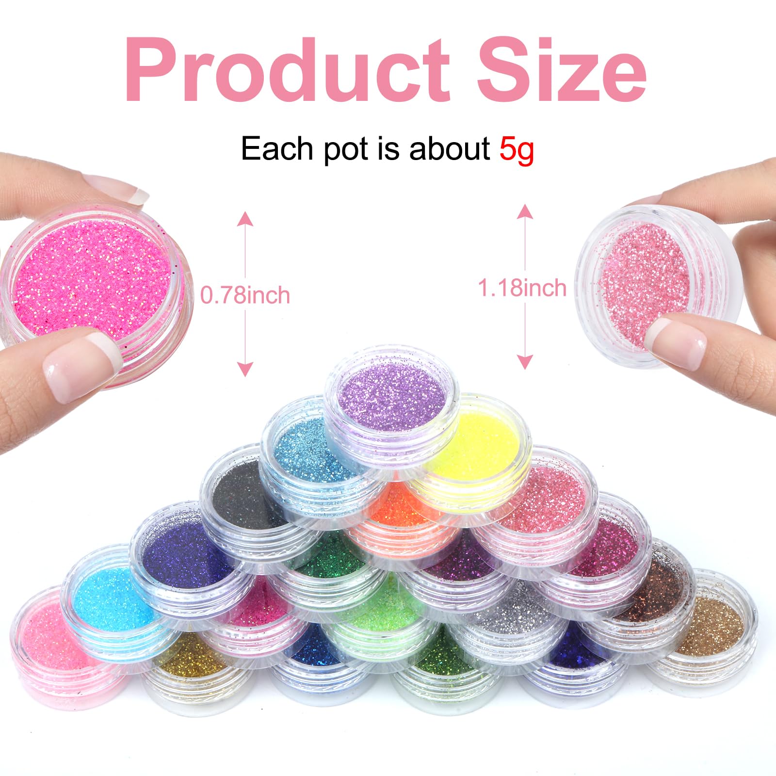 Face Glitter, 24 Color Festival Glitter, Body Glitter, Extra Fine Glitters for Hair Body, Nail, Eye - Image 3