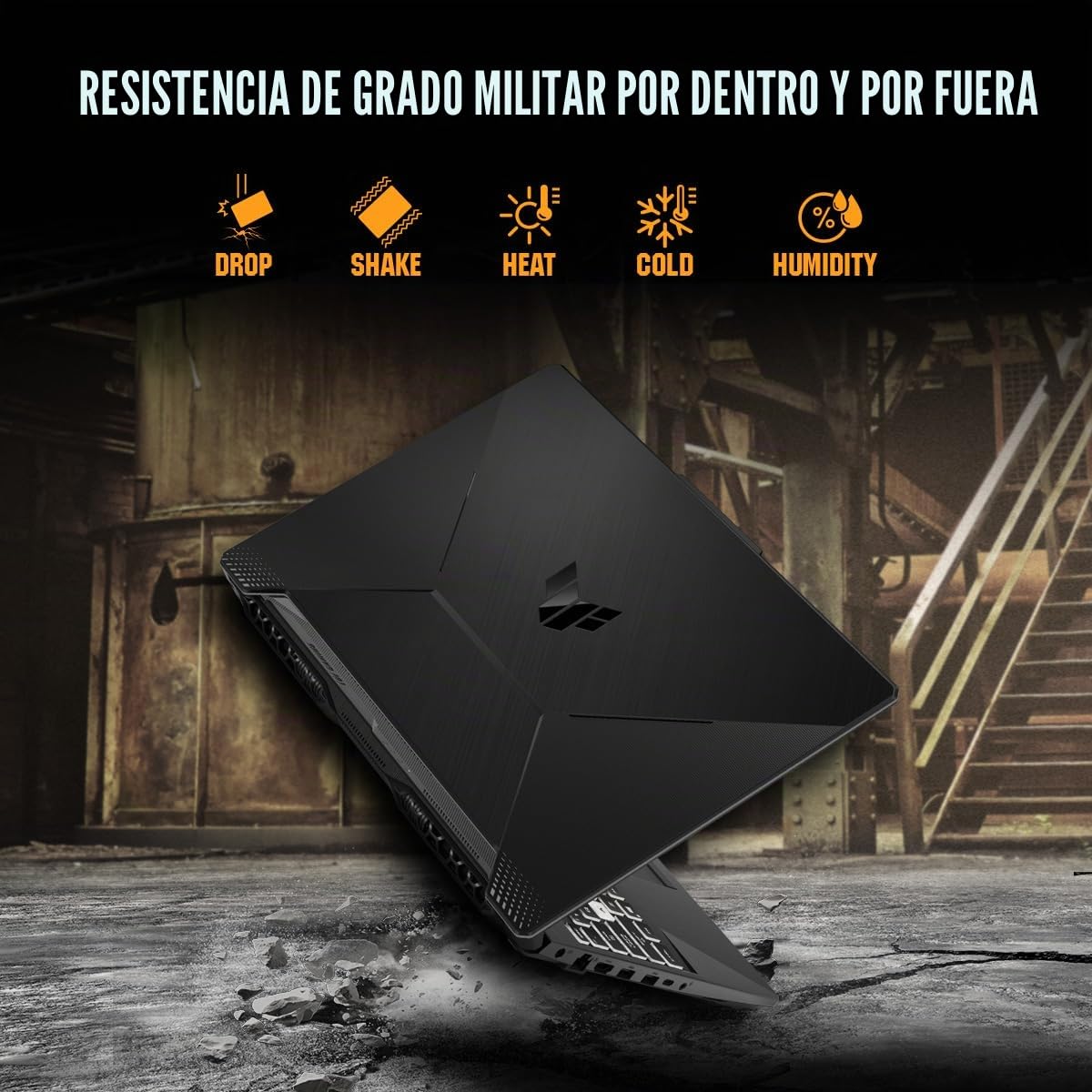 ASUS TUF Gaming A15 Ordenador portátil de juegos, Pantalla FHD de 15,6 pulgadas 16:9 144 Hz, Procesador AMD Ryzen 5 7535HS, Tarjeta gráfica NVIDIA GeForce RTX 3050, 16 GB DDR5, 512 GB SSD PCIe Gen 4.0