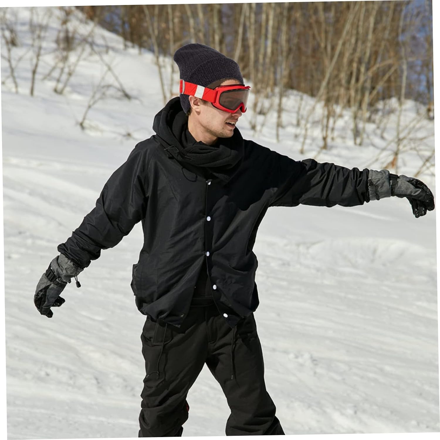 1set Warm Thicken Scarf Knitted Gloves and Beanie for Outdoor Activities Comfortable Stretchy and Chic Gear for Hiking Skiing and Daily Wear Black