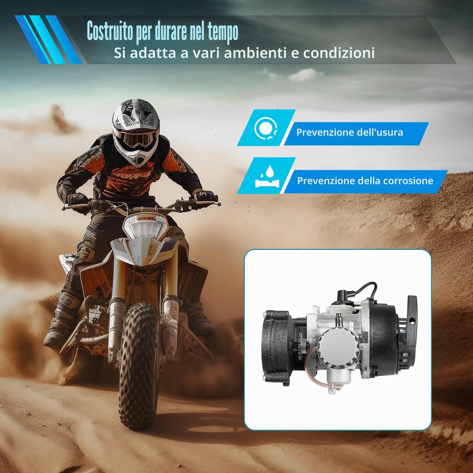 Motore a 2 tempi, 49 CC Motore a Benzina con Catena T8F, Raffreddamento ad Aria a Cilindro Singolo, Mini Motore per ATV Go Kart, Mini Dirt Bike