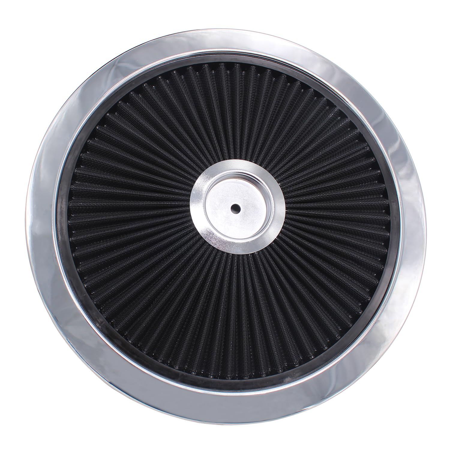 Filtro aria rotondo nero 35,6 x 7,6 cm con coperchio a flusso d'aria caburetor ad alto flusso compatibile per SBC BBC GMC Ford