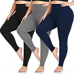 we fleece Plus Size Leggings for Women -Stretchy XL-4XL Yoga Pants Tummy Control High Waist Workout Leggings