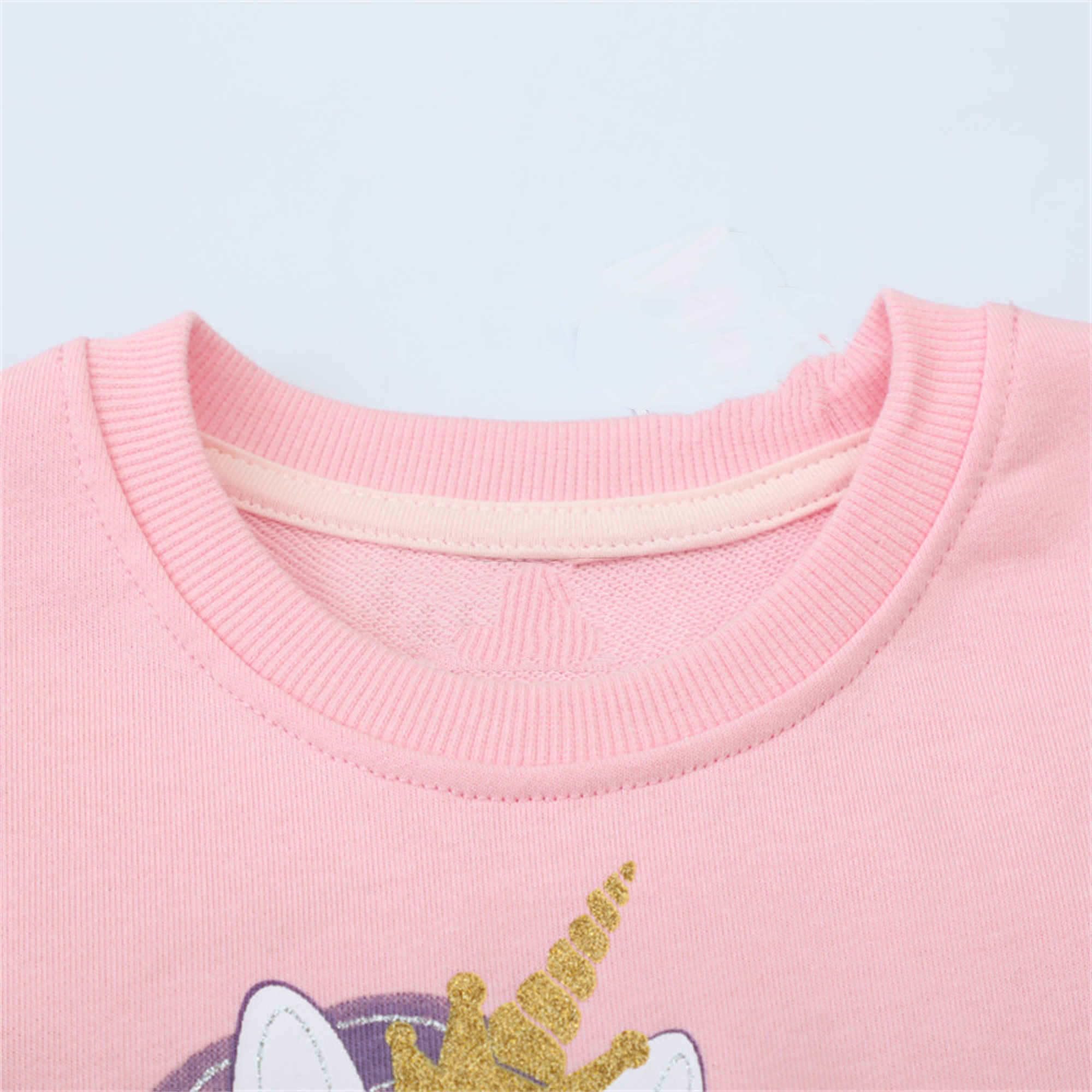 Sweats Fille Pullover en Polaire Col Rond Printemps Automne Hiver Sportswear Enfants Sweatshirt à Capuche Maillot de Survêtement Pull Veste pour Filles 2-7Ans