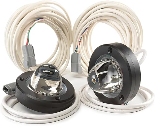 Liquid Lumens Skinny Dip - 2 luces LED subacuáticas RGB para barco, kit de agua dulce (par de luces con dos arneses de señal RGB de 25 pies)