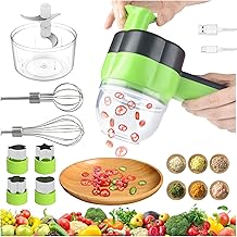 4 in 1 Mini Electric Food Chopper Rechargeable Portable Electric Vegetable Cutter Set for Meat, Vegetables, Fruits, Nuts, Onions, Garlic, Ginger