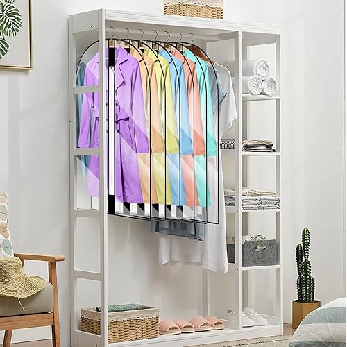 Miniatura 7 de Paquete de 6 fundas de ropa transpirables transparentes con cremallera, 23.4 x 39.9 pulgadas, impermeables, a prueba de polvo, bolsas de vestir a