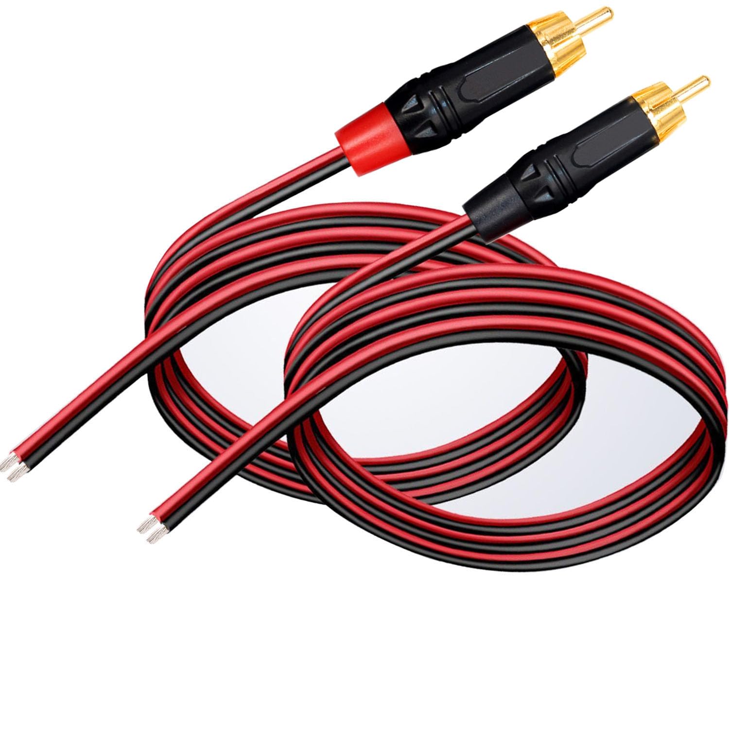 2 Cavi RCA Maschio Placcati Oro Con Filo In Rame OFC 14 AWG – Ideali Per Collegare Amplificatori, Home Theater E Sistemi HiFi
