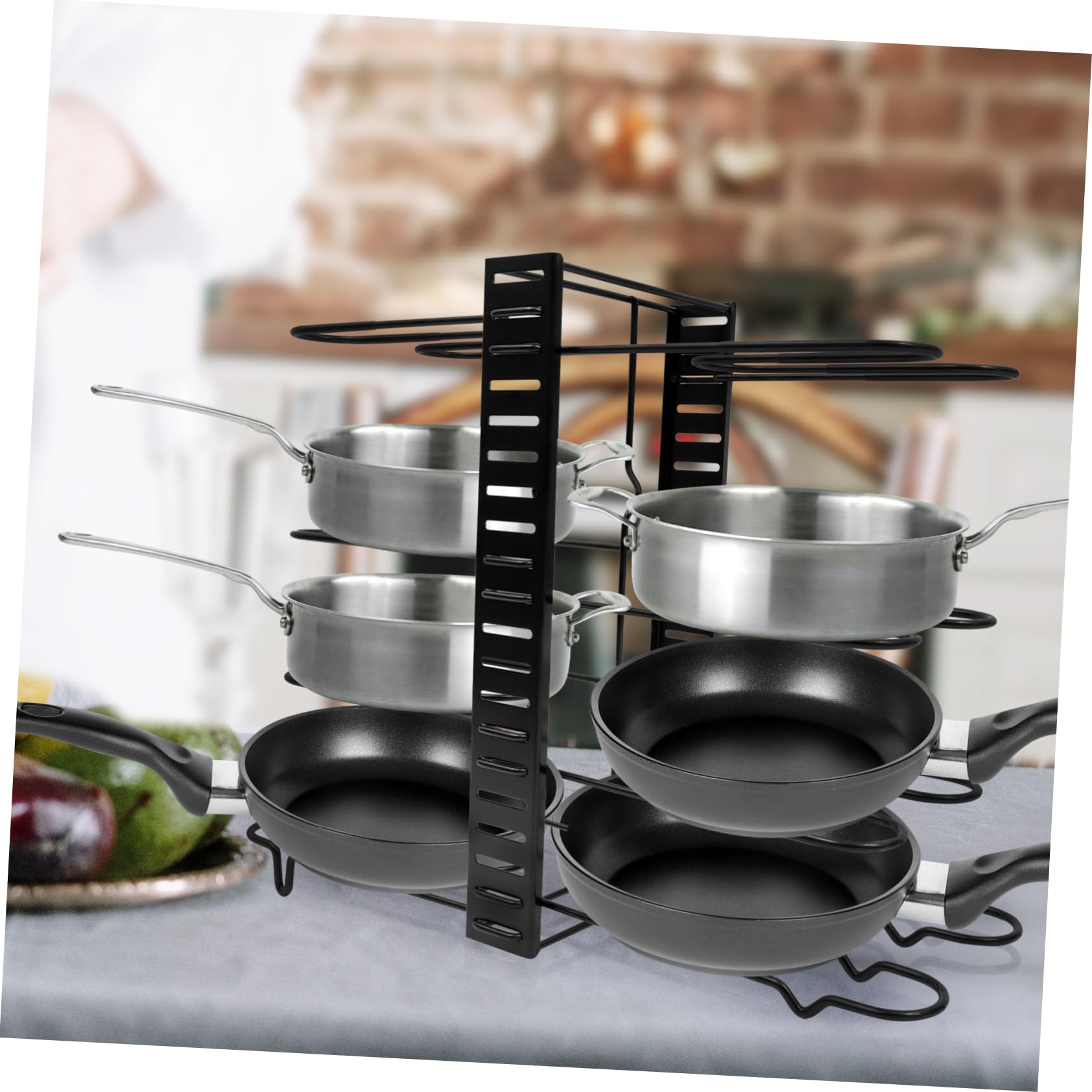 LABRIMP Soporte para Tapas de Olla Negro de Hierro, Organizador