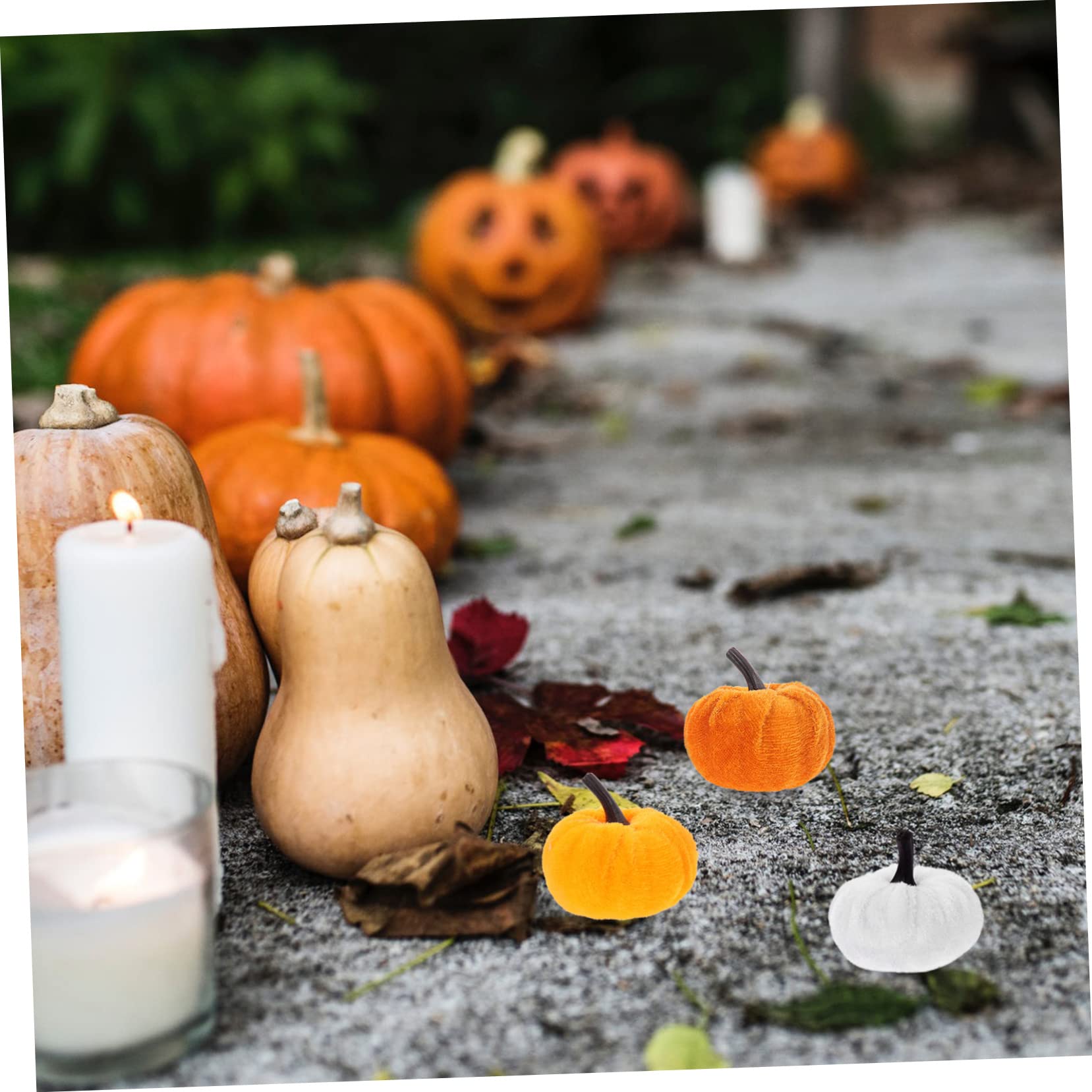 Ciieeo 50 Pcs Calabaza De Franela Adorno De Calabaza De Simulación Otoño Falsa Adorno De Artificial s Artificiales De Halloween os De Árboles De Otoño Paño