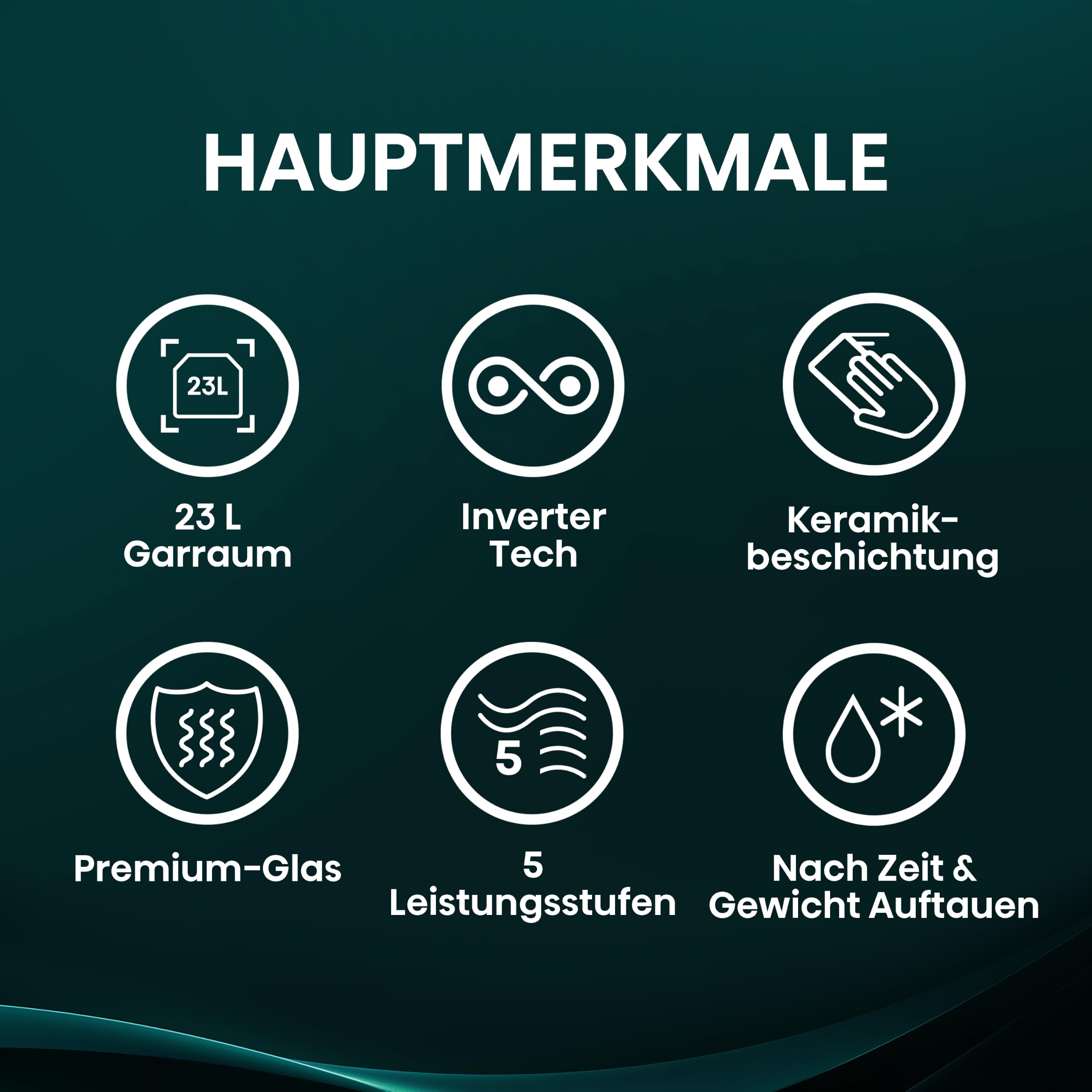 Hisense Inverter-Mikrowelle, 23L, 900W | Schwarz, 5 Leistungsstufen, Keramikbeschichtung, Getöntes Glas, Gleichmäßiges Garen, Manuelle Steuerung
