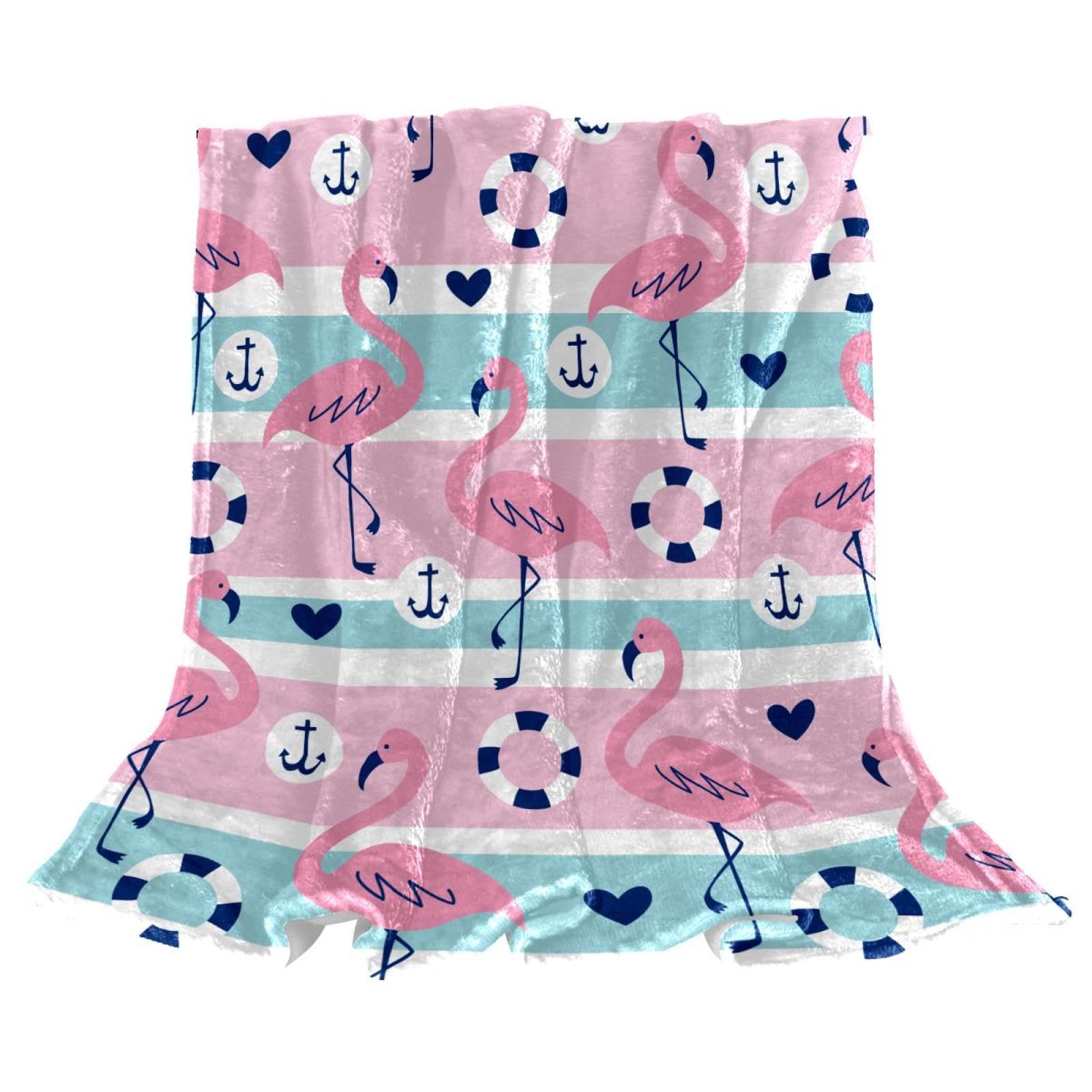 Couverture Polaire Flamant Rose Plaid Doux 150x100cm pour Lit et Canapé