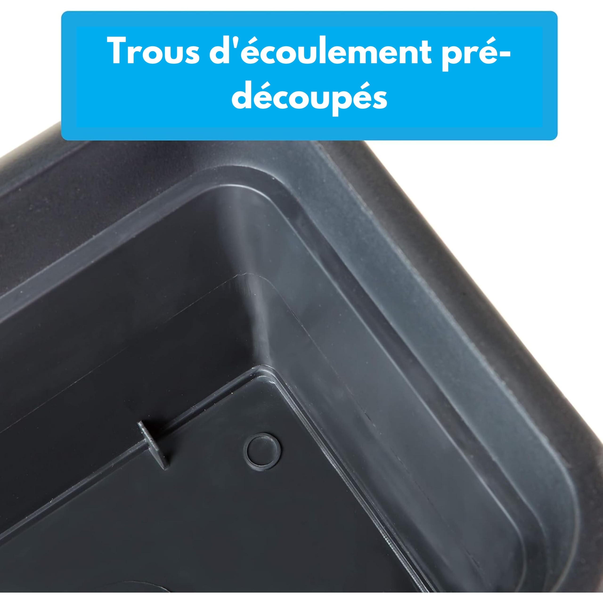 2friends Carl Lot de 6 jardinières de balcon avec soucoupe, 80 cm, en plastique de haute qualité, anthracite, rectangulaire, modèle : Carl, fabriqué en UE