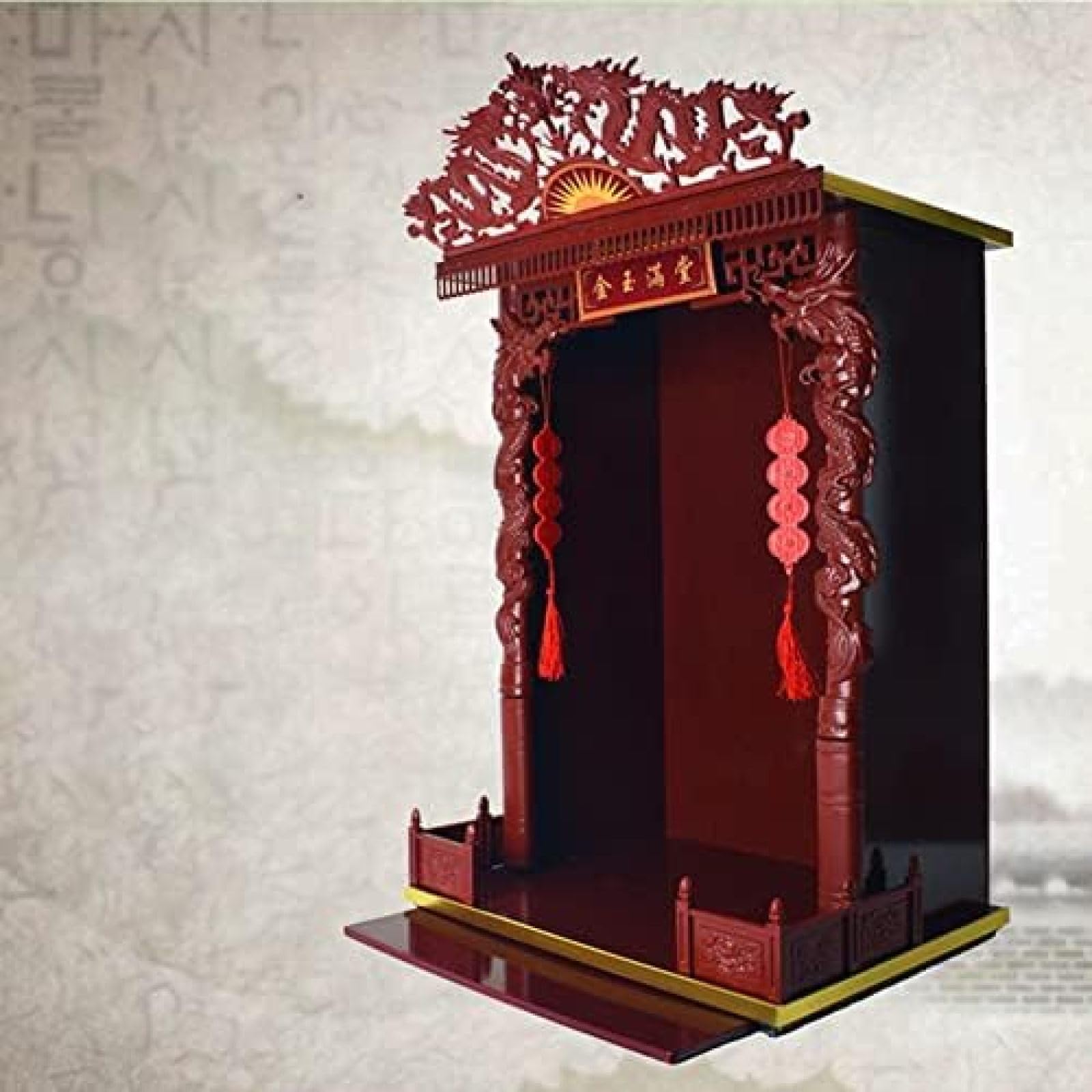 Mini-buddhistischer Altar, Lucky Fortune Buddha-Altarschrank, Miniaturtisch Für Buddha-Statuenständer, Anbetungssockel, Geeignet Für Die Platzierung Ihrer Spirituellen Dekoration, Aufbewahrung Von