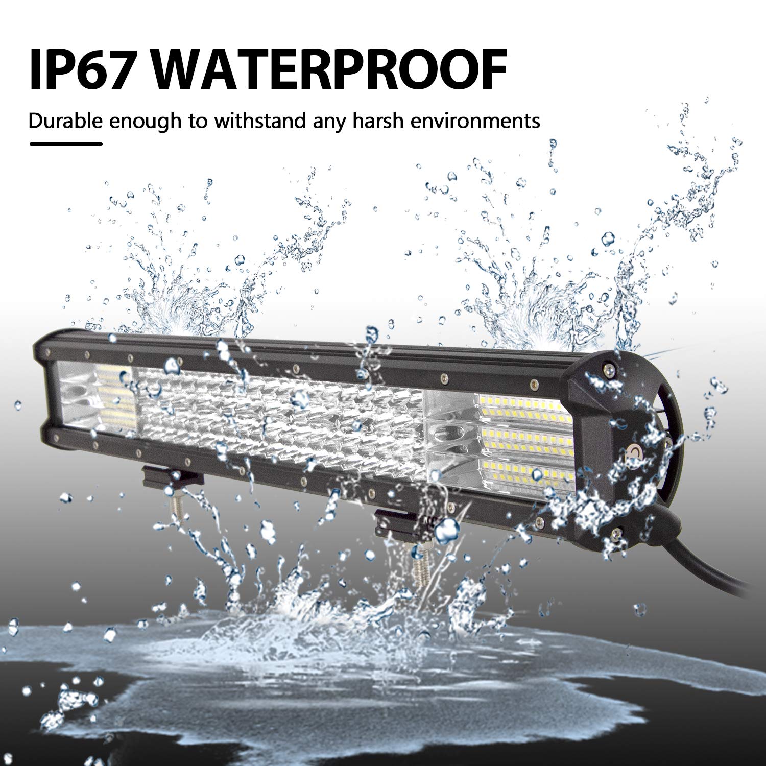 SKYWORLD 20 Pouces 50 Cm 126W Barre Led 4x4, Rampe Feux Phare De Travail Etanche Barres Lumineuses Led Pour Offroad Voiture Véhicule Camion Tracteur Quad Bateau, Feu Antibrouillard