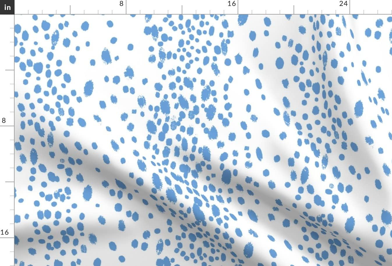 Spoonflower Fabric - Dots Dragon Blue Spots Animal Paint Sky White Print Abstract Splatter Printed on Chiffon Fabric by The Yard - Sewing Fashion Apparel Dresses Home Decor